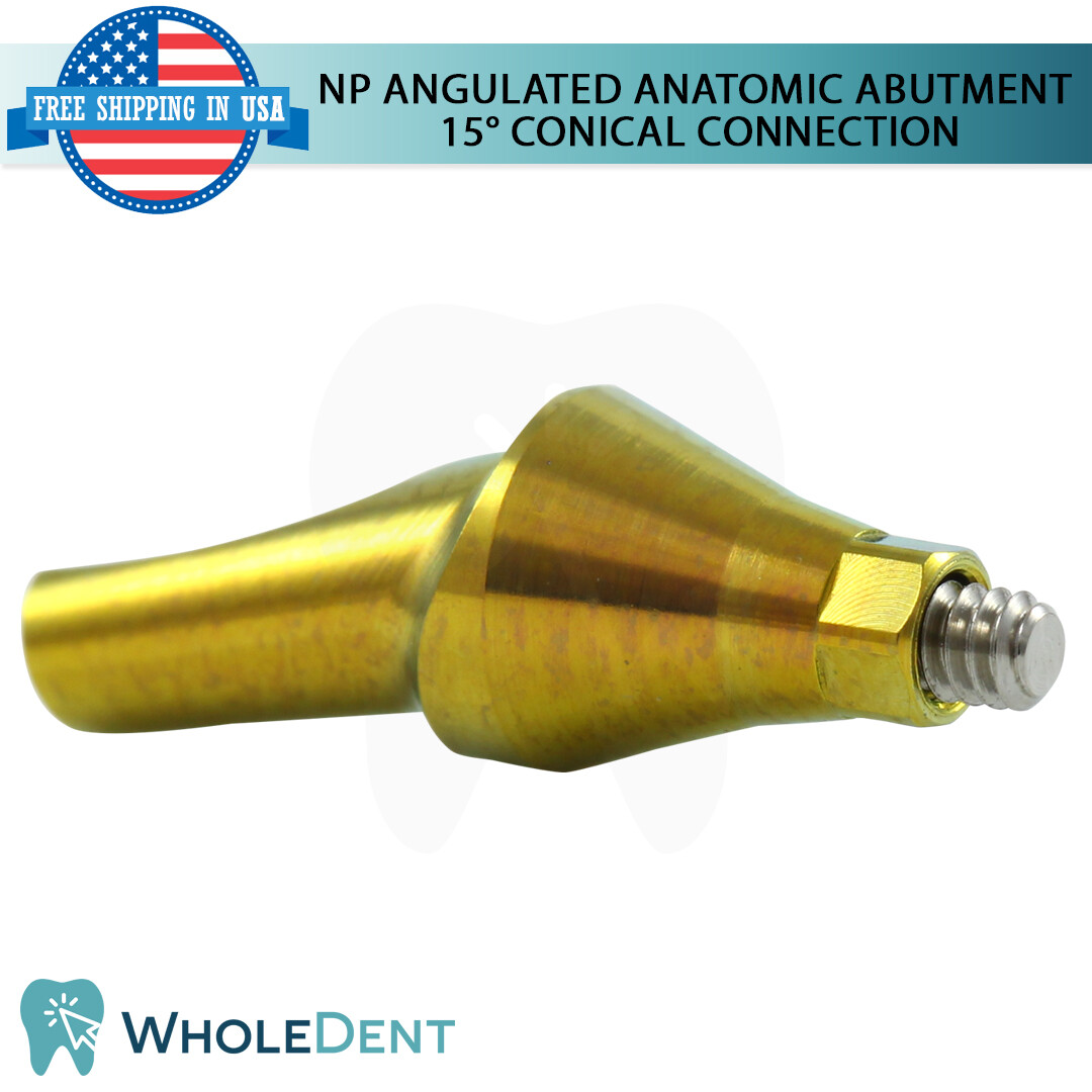 5x Narrow Platform Conical Connection Angulated Anatomic Abutment 15° Dental