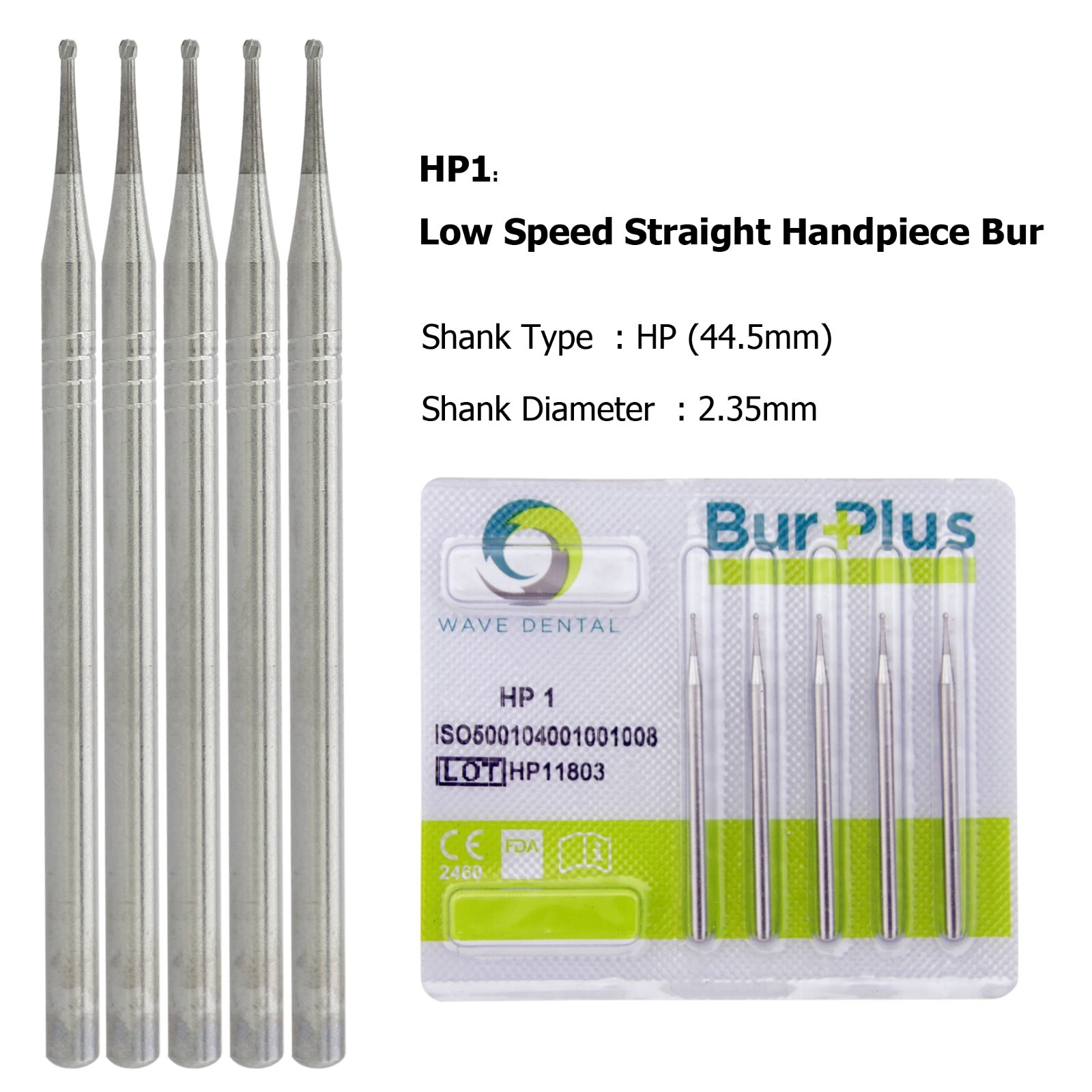 Wave Dental Straight Surgical Bur HP Round Long 44.5mm Carbide Bur For Low Speed