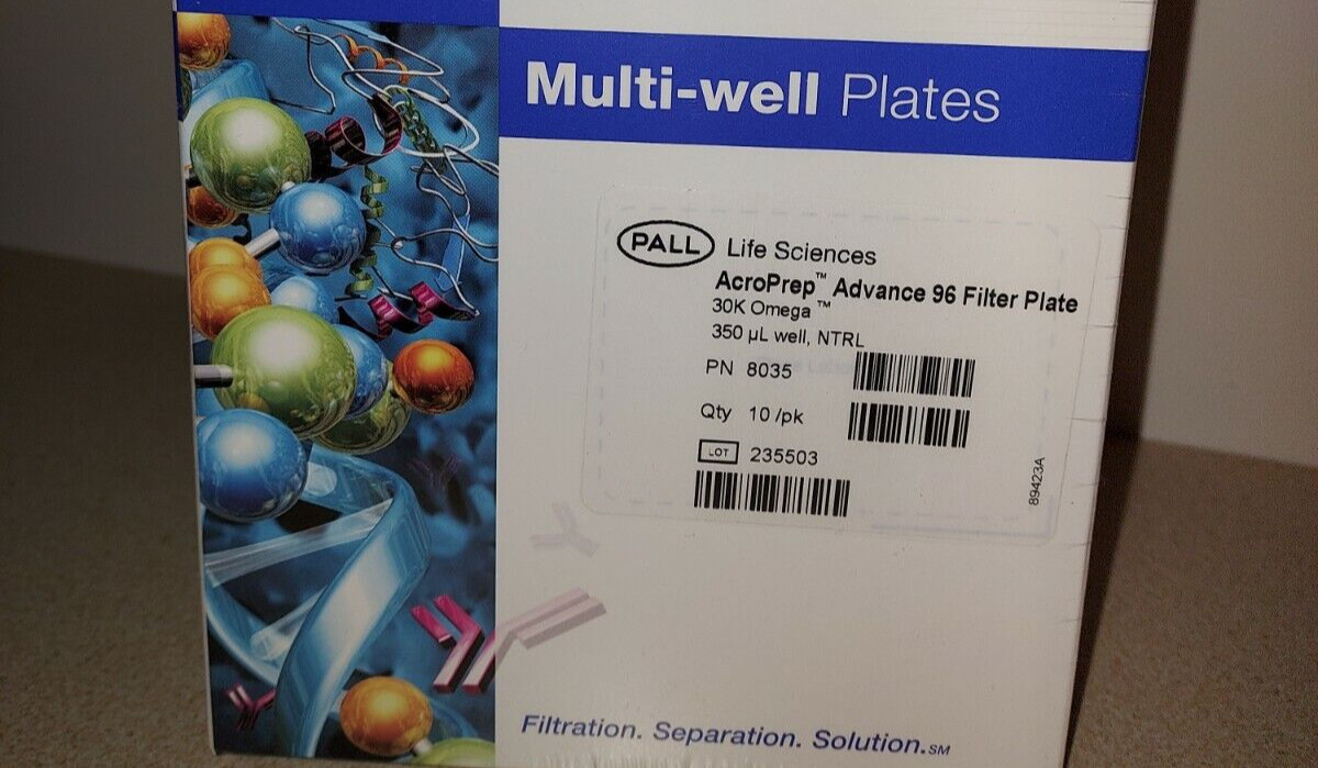 Sealed PALL AcroPrep Advance Omega 96 Filter Plate 350ul (box of 10) 8035