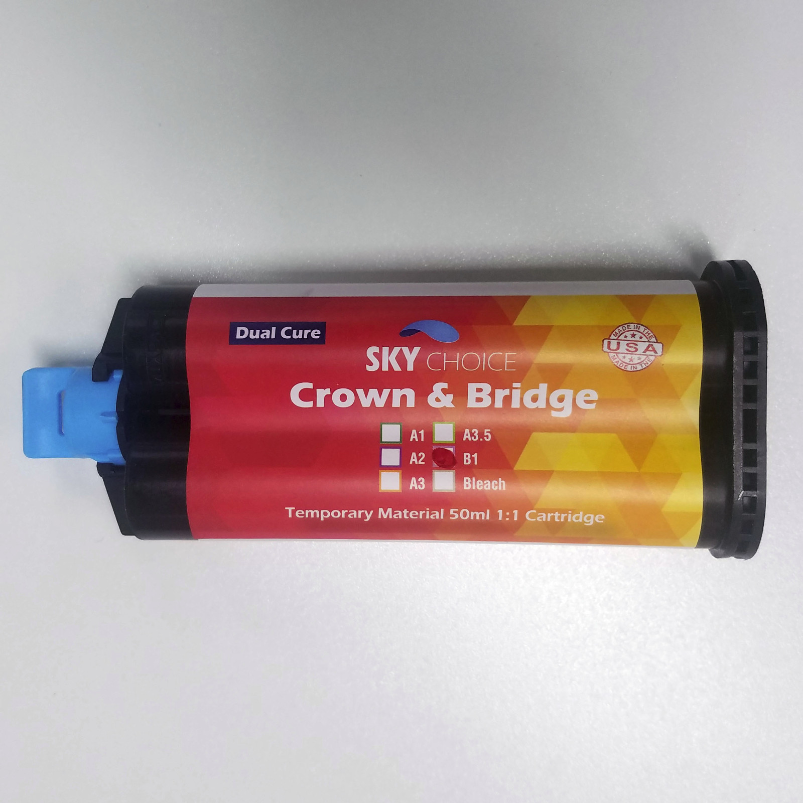 Crown & Bridge Temporary A1/A2/A3.5/B1/Bleach (1/50ml & 10 Mixing Tips) USA Made