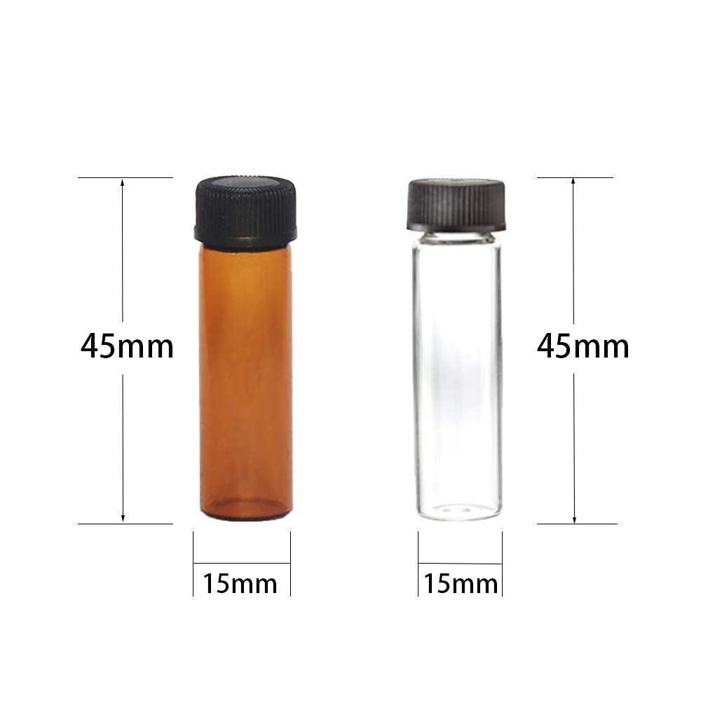 100pcs 4/10ml Glass Vials Clear Sample Vials Lab vials Small Vial with Screw Cap