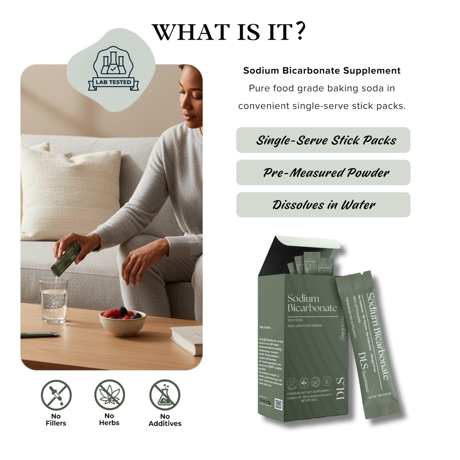 DLS Sodium Bicarbonate Supplement – Pure Organic Powder 1 Count (Pack of 1)