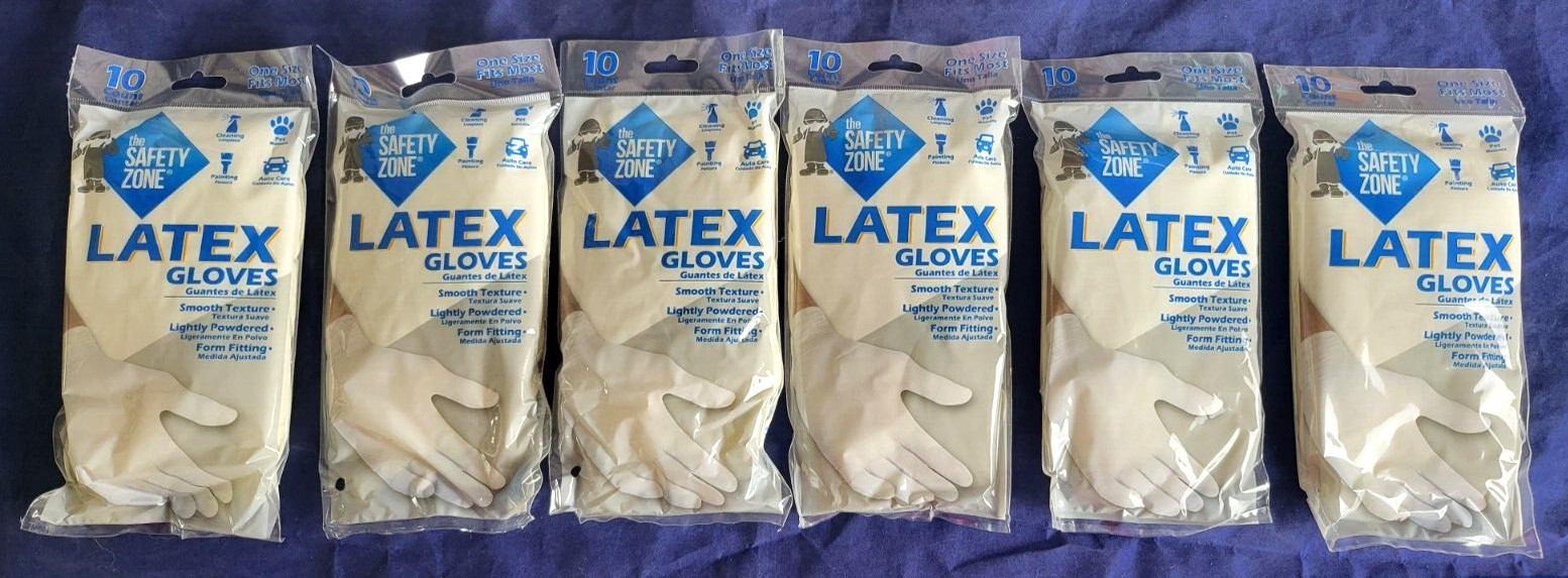 The Safety Zone 10 Cnt One Size Fits All Latex Disposable Cleaning Gloves 6 Pack