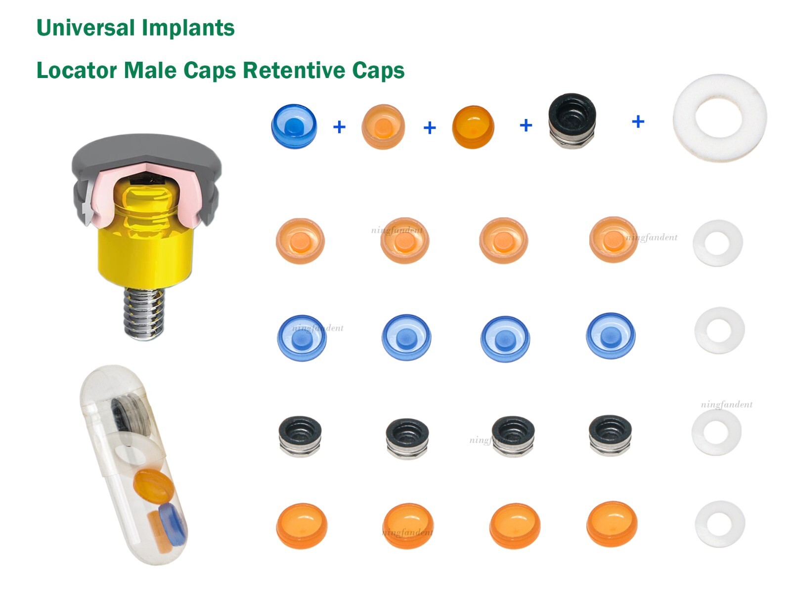 Dental Loc In Abutment Male Cap Inserts Fit for Hiossen/Nobel Active/ITI/Zimmer