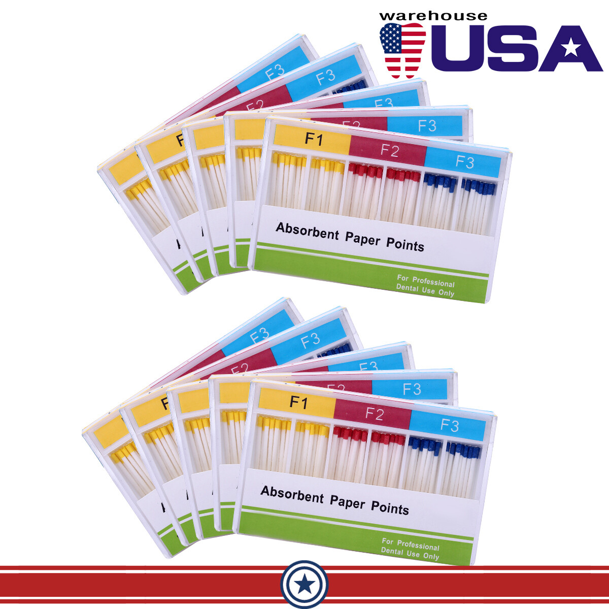 Dental Obturating Absorbent Paper Points F1F2F3/Canal Gutta Percha Points 15-40#