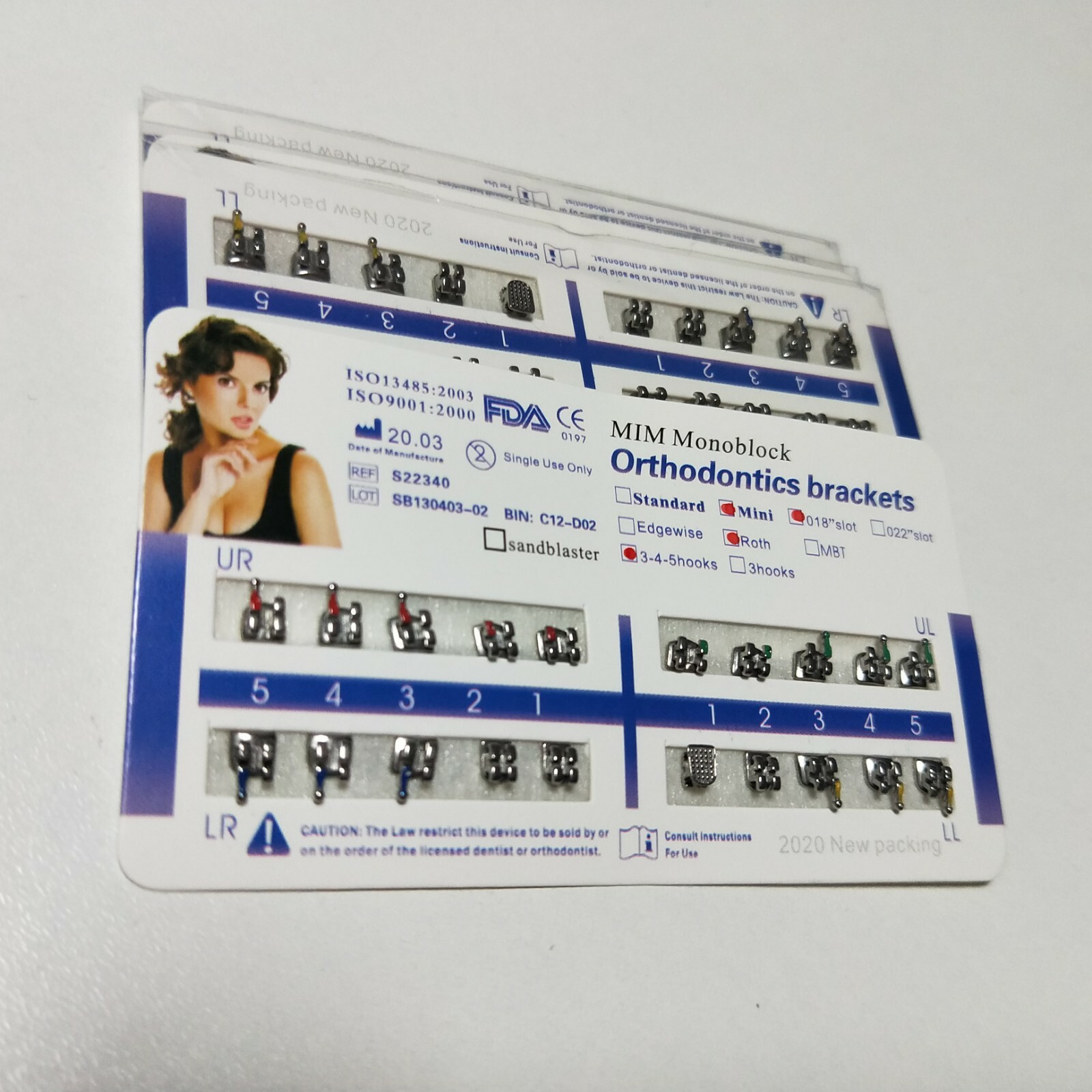 50 Sets Brackets Braces Mini Roth 018 Slot 345 Hooks MIM Monoblock Mesh Base