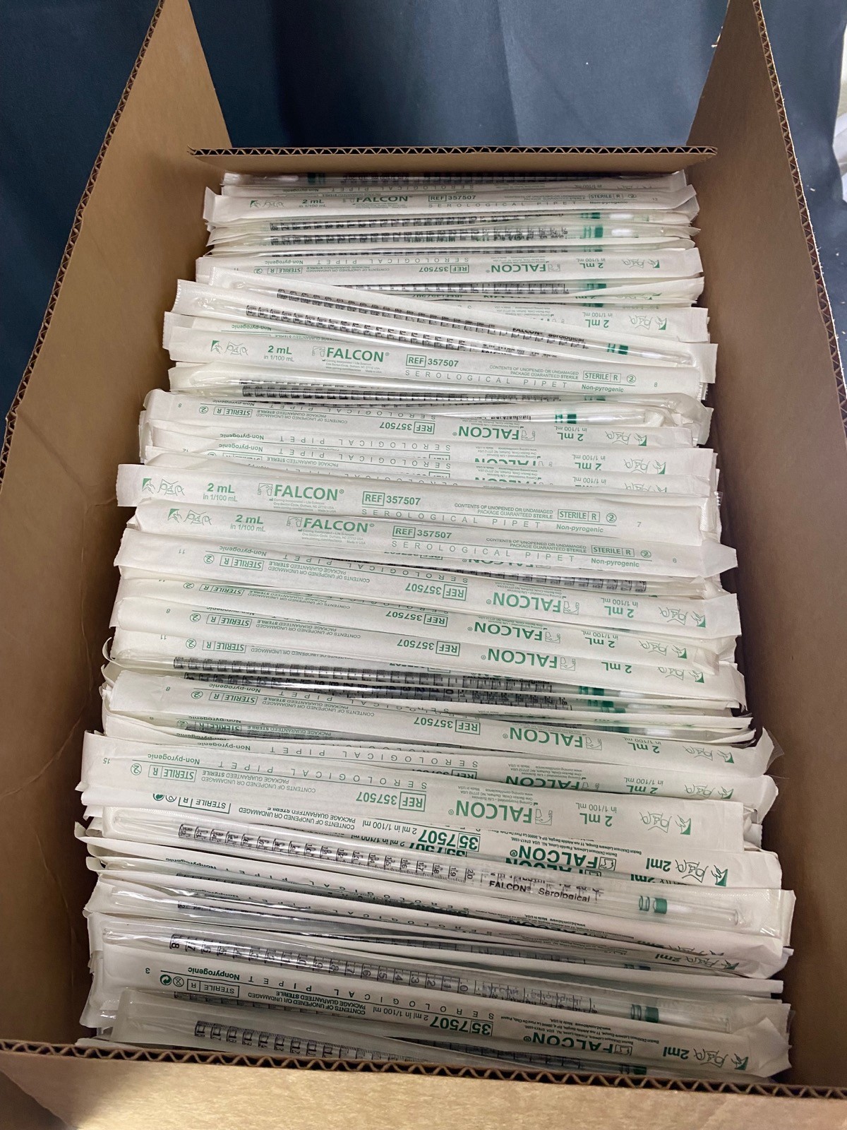 CORNING FALCON 2mL Disposable Serological Pipettes Plug PS 357507 (2600/cs)