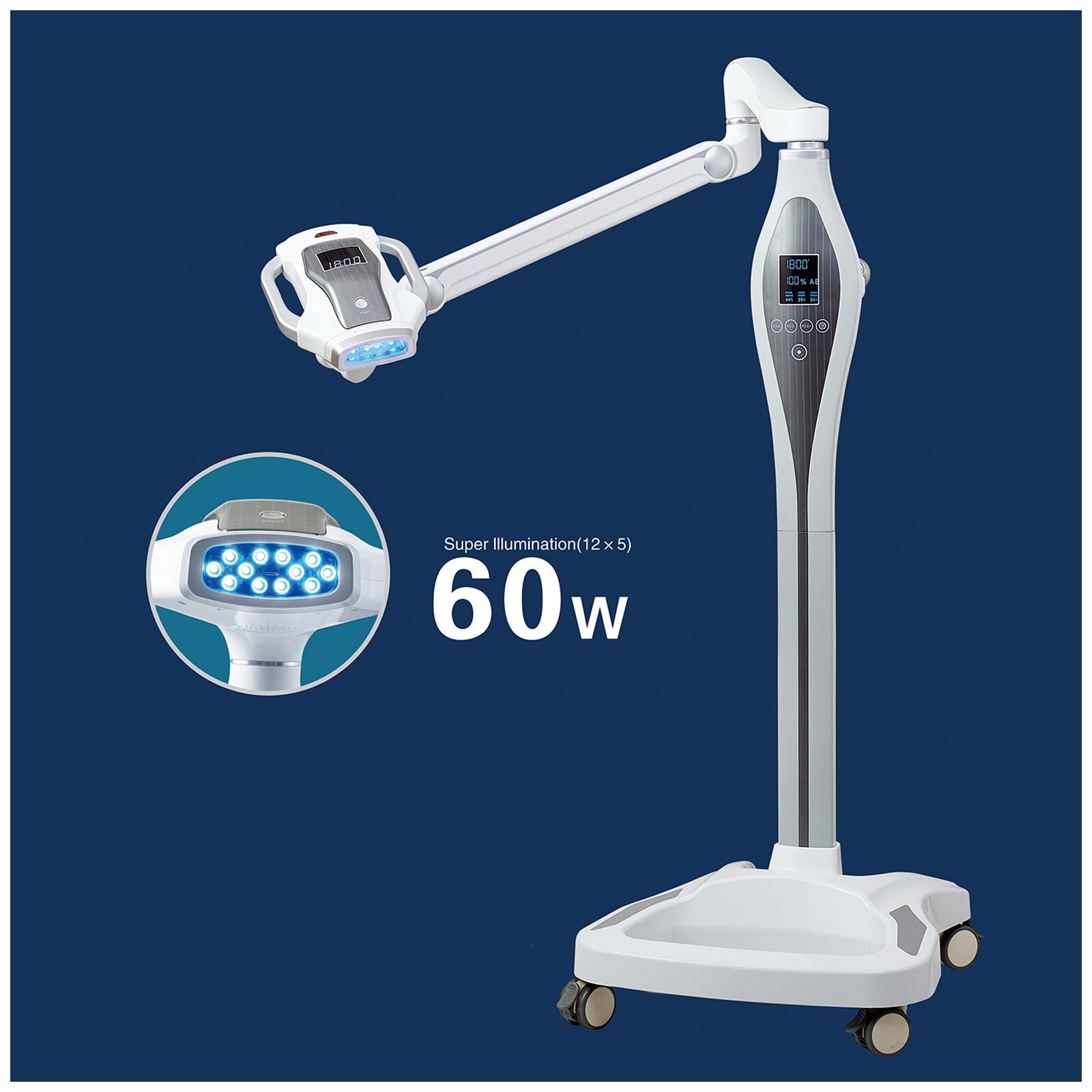 60W Dental LED Bleaching System Teeth Whitening Lamp with Double Screen 12 LEDs