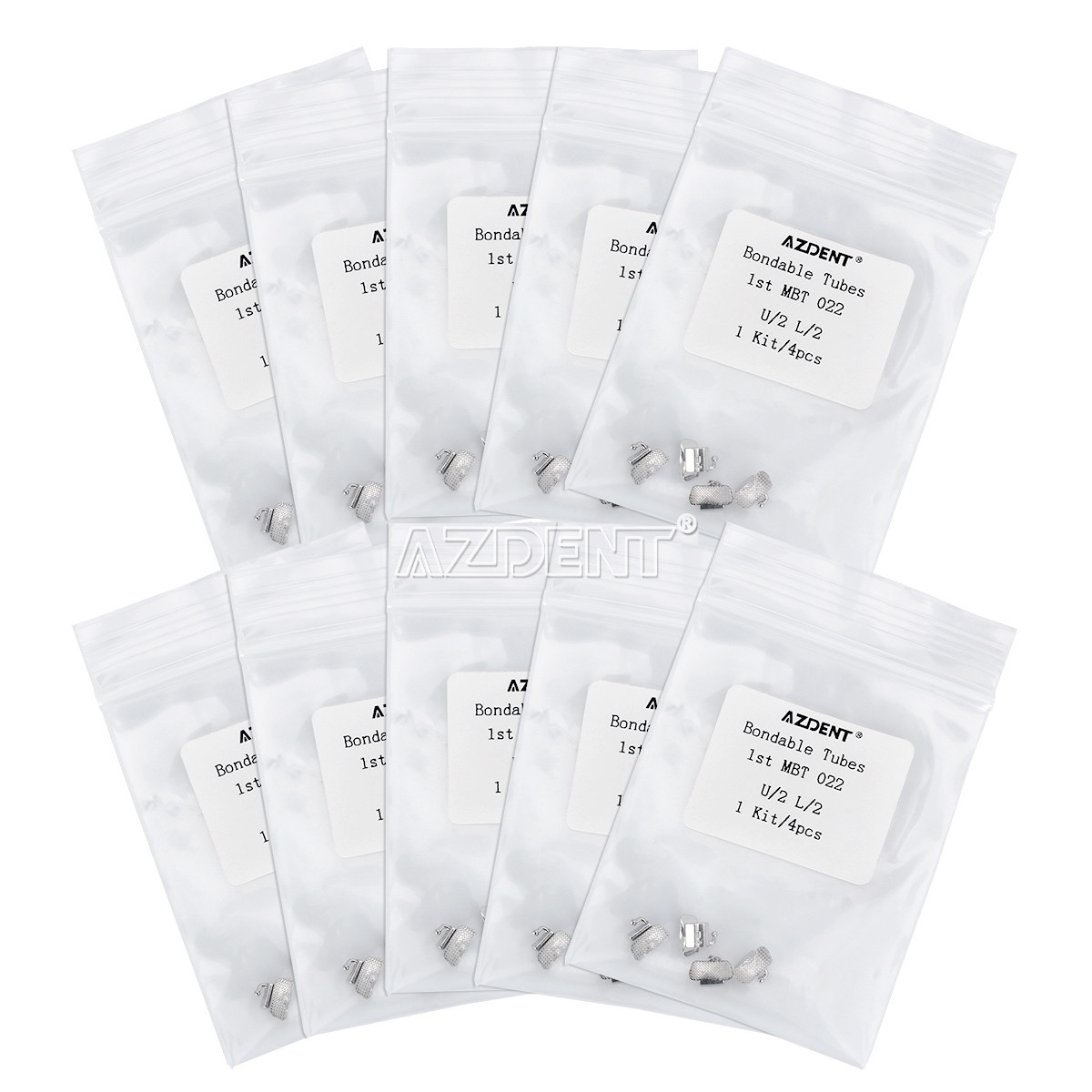 4PCs/Kit Dental Ortho MBT 0.022″ Buccal Double Tube 1st Molar Non-Conv AZDENT