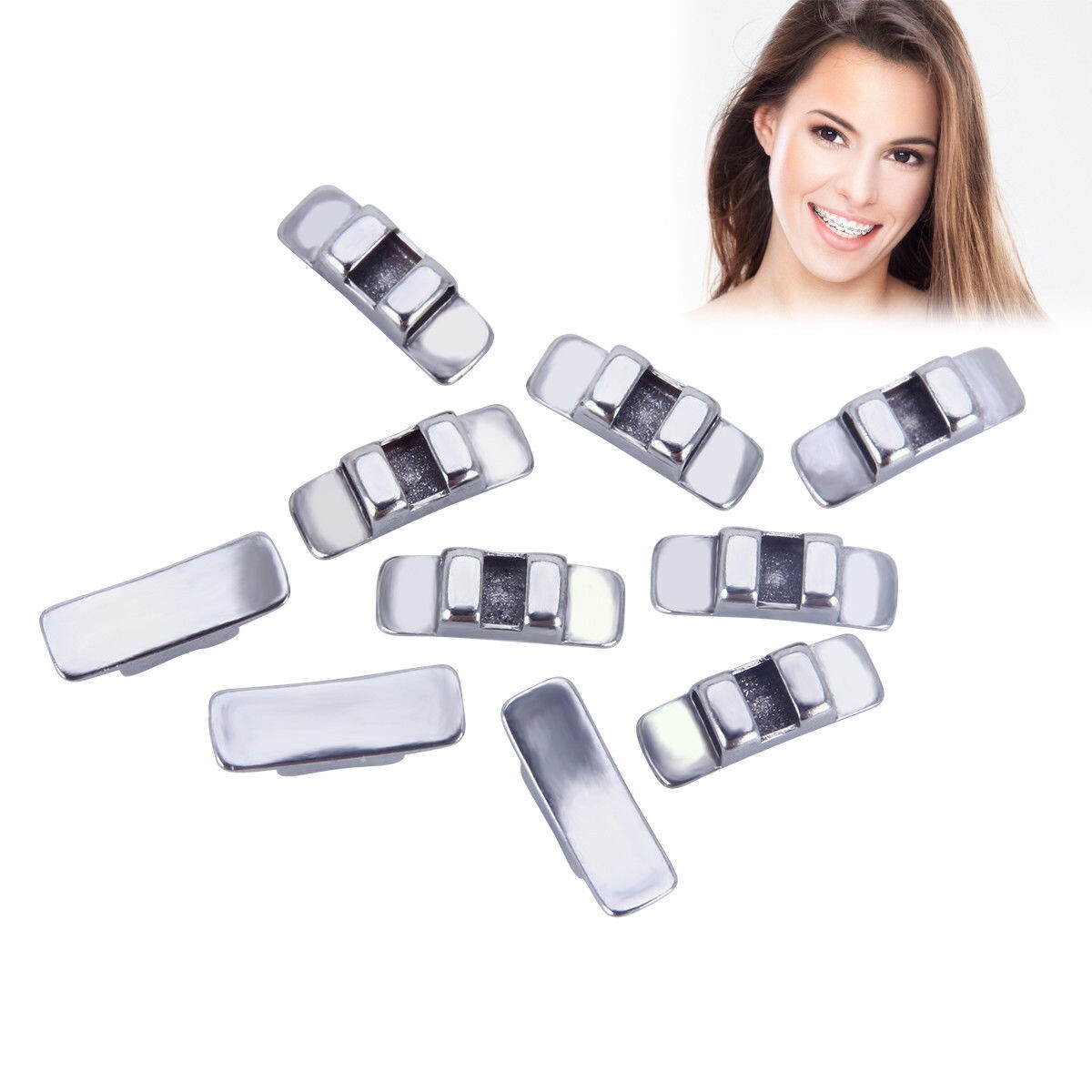5 Packs New Orthodontic Accessory Dental Metal Lingual Sheath No Hook Bondable