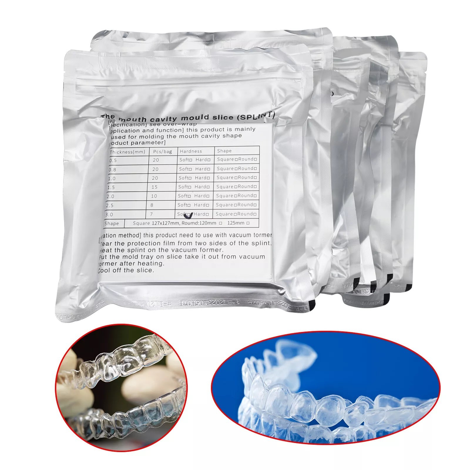 Dental Lab Vacuum Forming Sheets Splint Thermoforming Material Hard 1.0 1.5 2.0