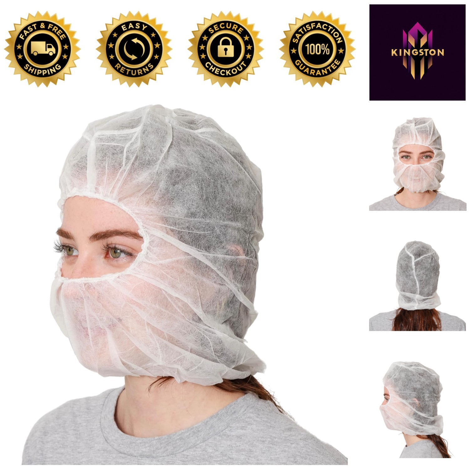 Disposable Polypropylene Hood Combo for Complete Hair and Beard Protection – …