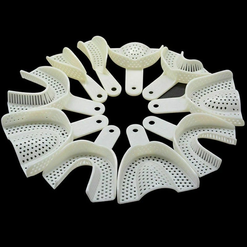 5 Sizes Dental Disposable Plastic Central Denture Impression Trays 2 Pcs/Pair