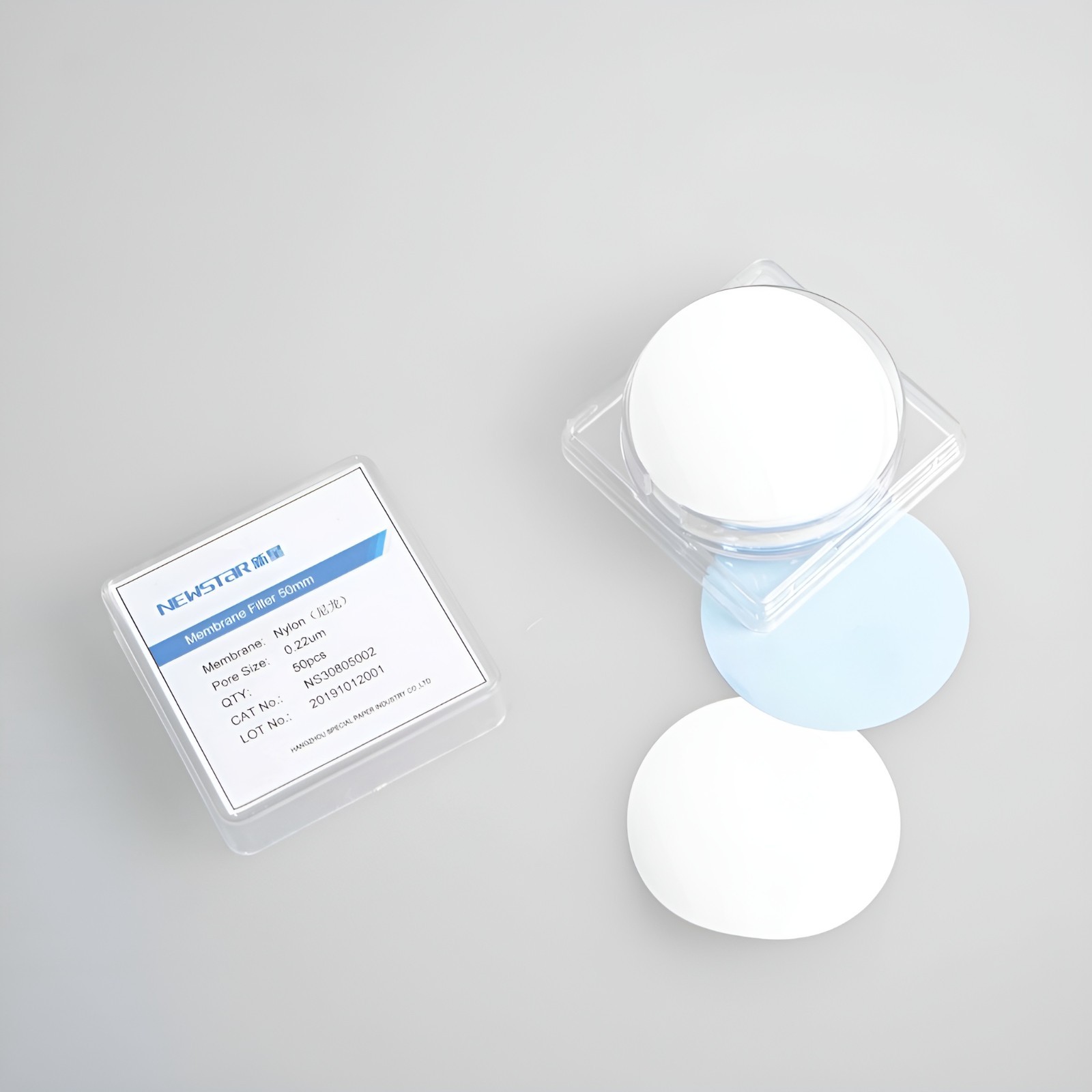 50pcs Lab Filter Nylon Membrane Filter 25/47/50/60/90mm 0.22/0.45μm