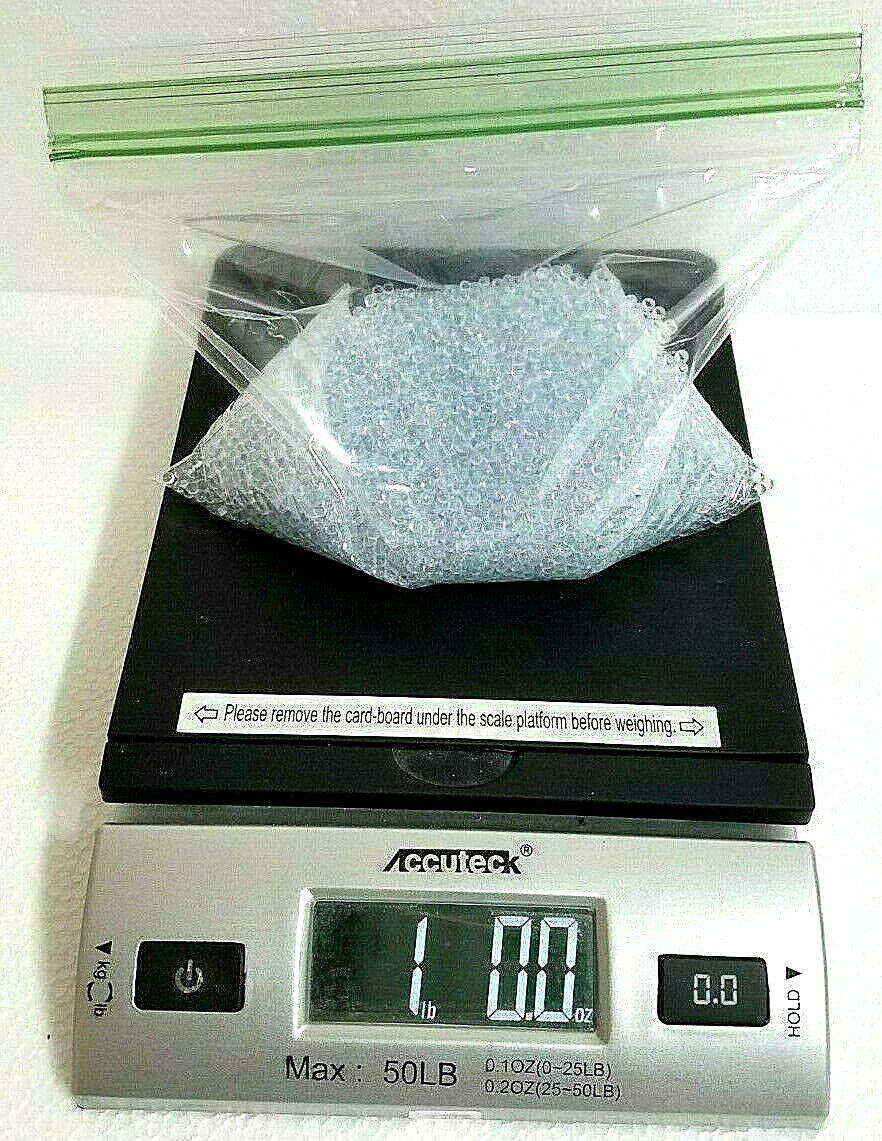 Clear / Borosilicate Glass Beads, Boiling Stones, Soda Lime Beads 3 mm (1 lb)