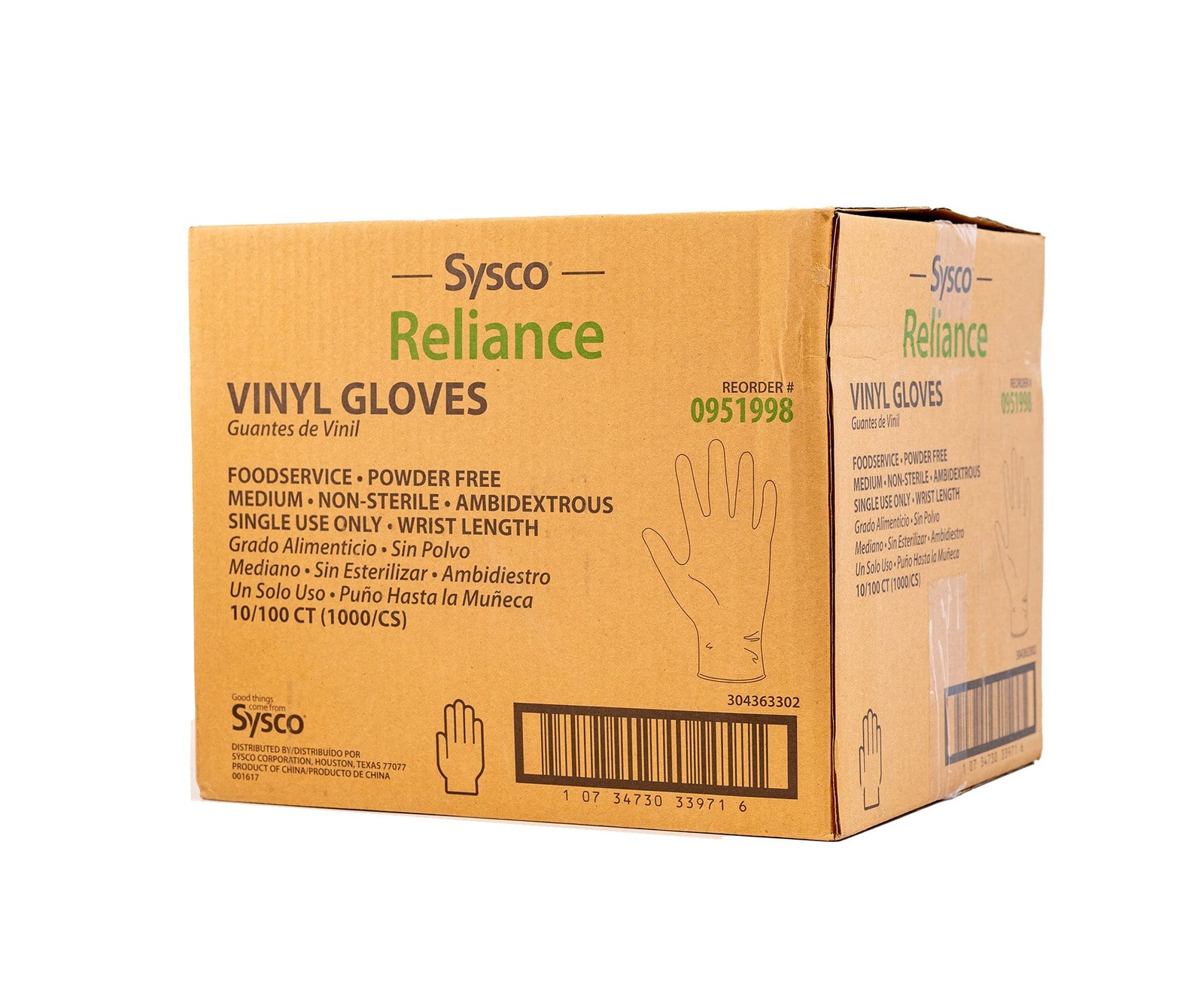 Sysco New Disposable Vinal Gloves Medium 100 Per Box