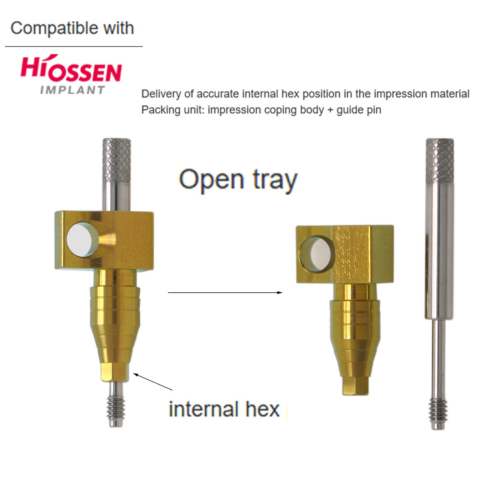 US Hiossen ET Transfer Impression Coping Open Closed Tray Standard Mini Platform