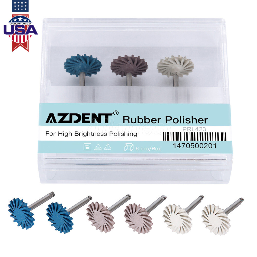 AZDENT Dental Composite Polishing Kit Diamond System RA Rubber Wheel Polisher US