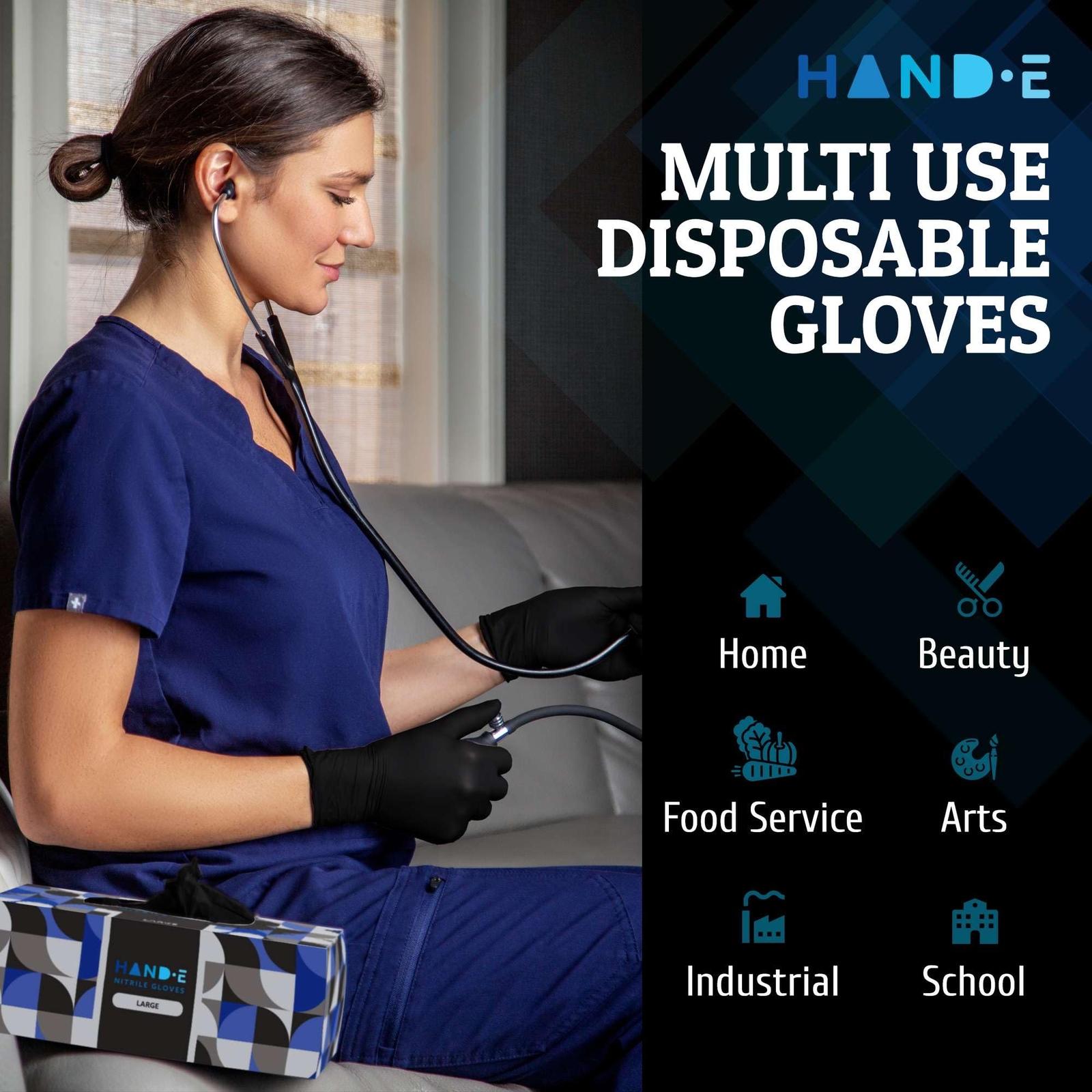 Black Nitrile Disposable Gloves Medium 100 Count – BBQ Tattoo Hair Dye Cookin…