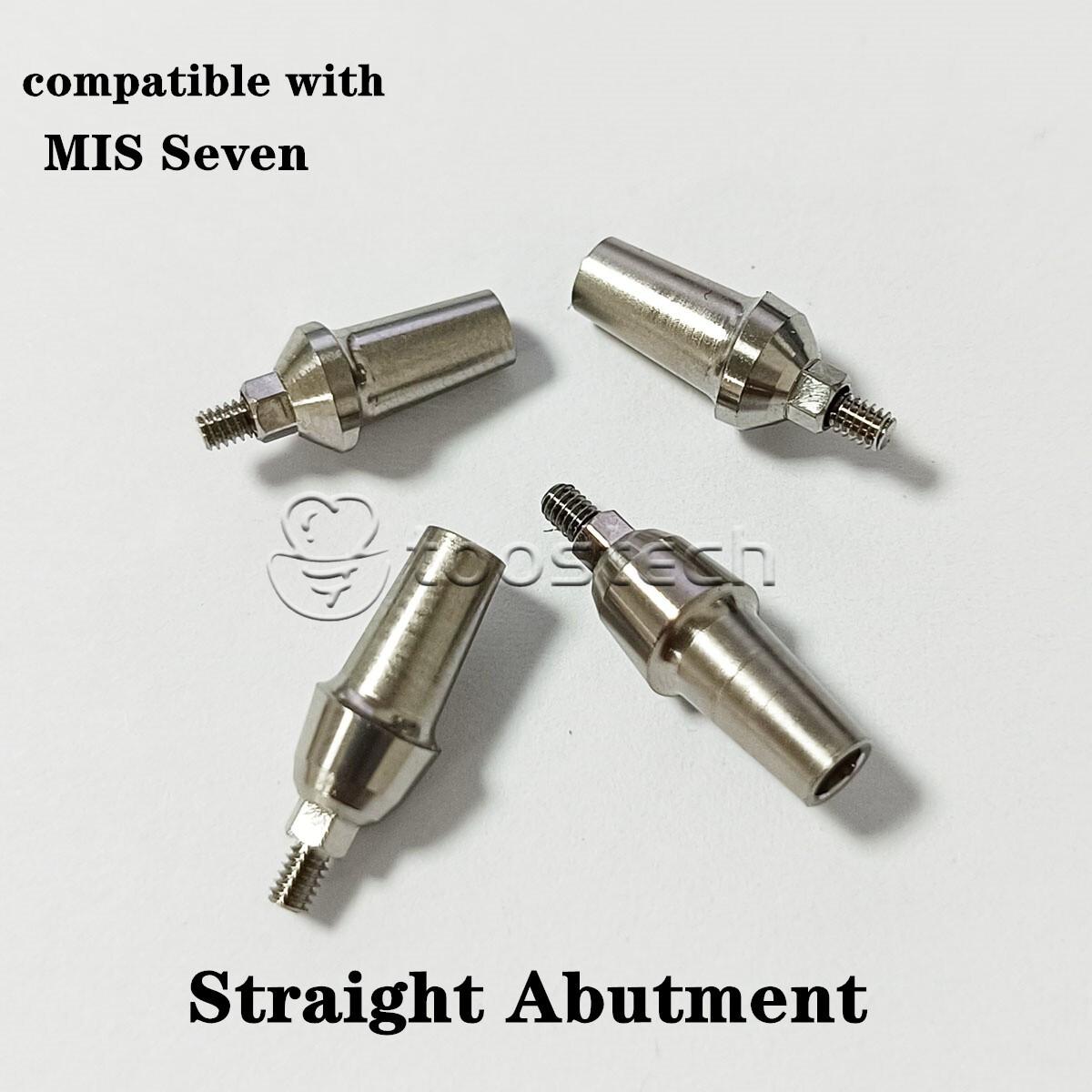 5 pcs Titanium straight abutment compatible with MIS Seven MD/MW