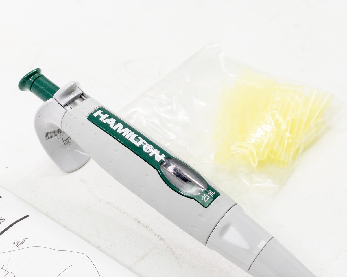 Hamilton 55019-34 Adjustable Volume SoftGrip Pipette 2.5-25 µL – Never Used