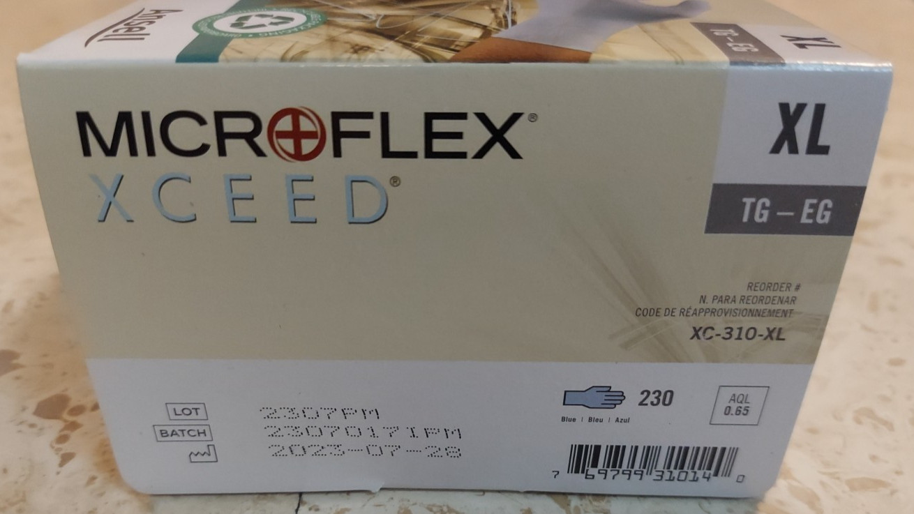 Ansell Microflex XC-310-XL XCEED Nitrile Exam Gloves XL Powder Free 230/Bx