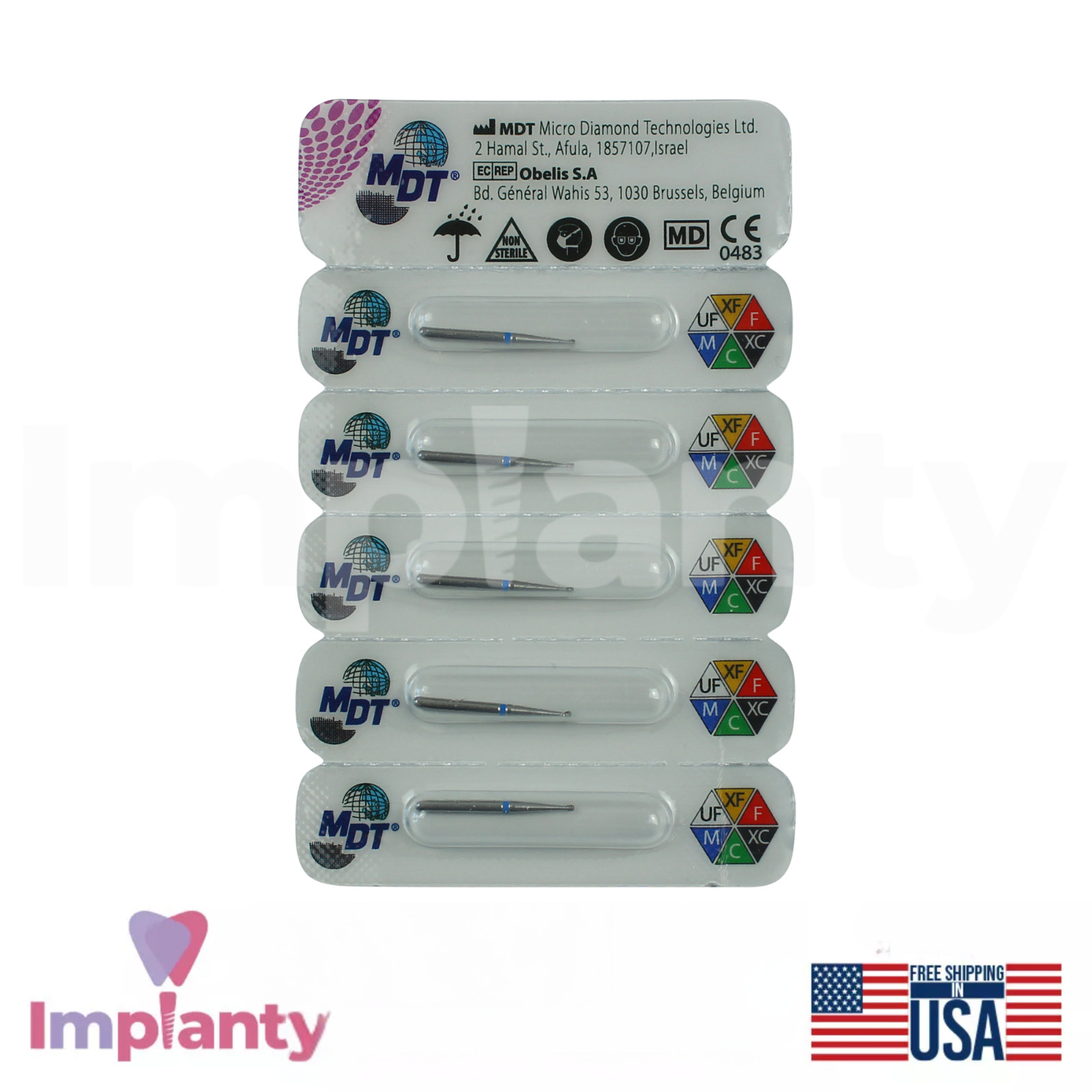 MDT Dental FG Diamond Inverted Cone Bur 010 Cavity Preparation Contouring
