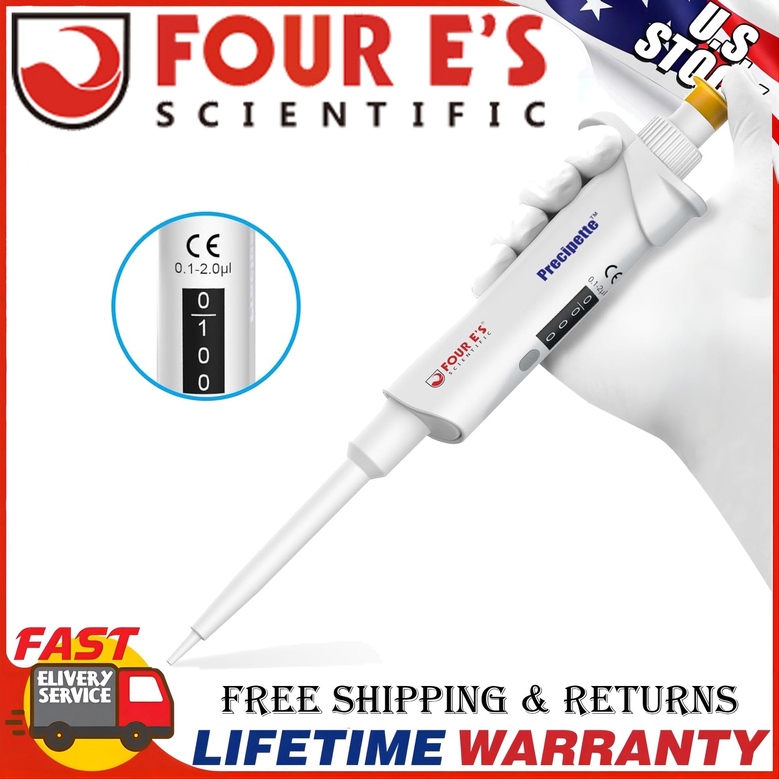 Adjustable Volume Single Channel Pipette Micropipette Pipettor Holder 0.1ul-10ml