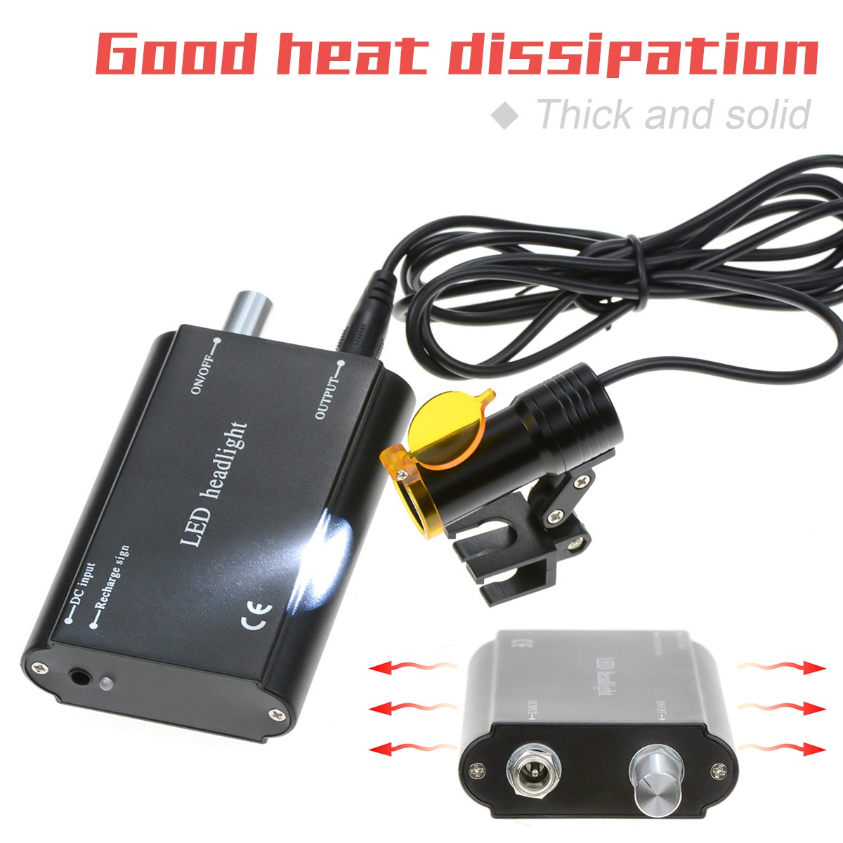 5W Dental Normal Clip LED Headlight High Power Lamp+Light Shield DY-008 Black US