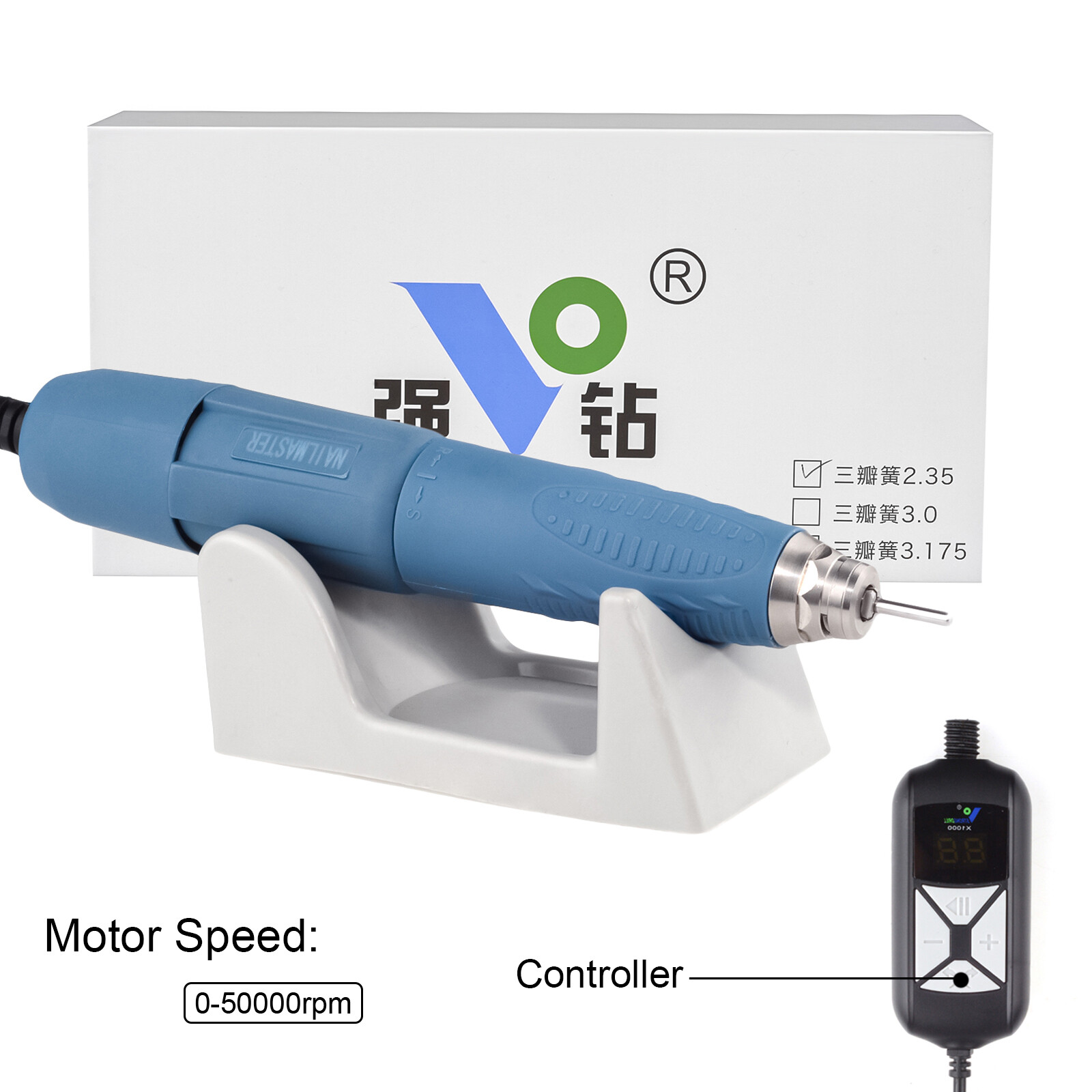 Dental Nail Drill Micromotor Manicure Electric Polisher Unit+50K RPM Handpiece