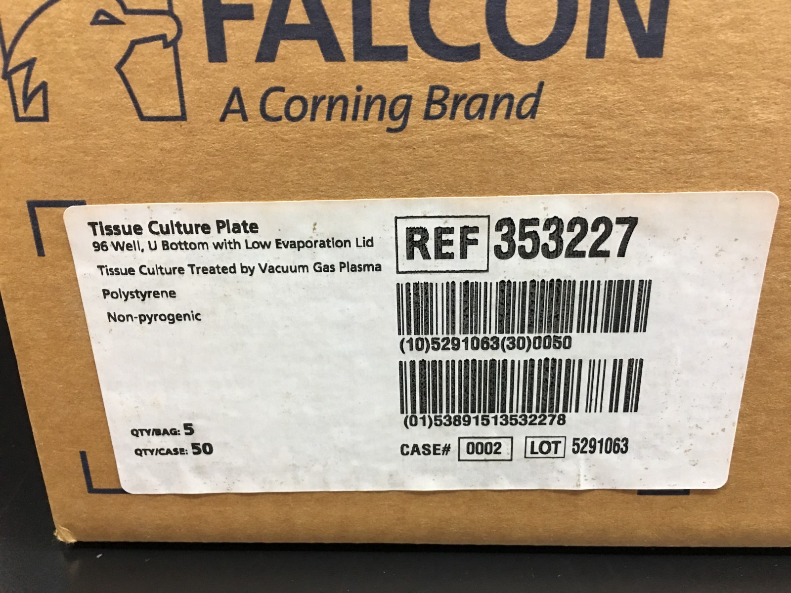 Corning Falcon REF 353227 96-well Bottom Culture Microplate 50-250µL Lot 45 PCS