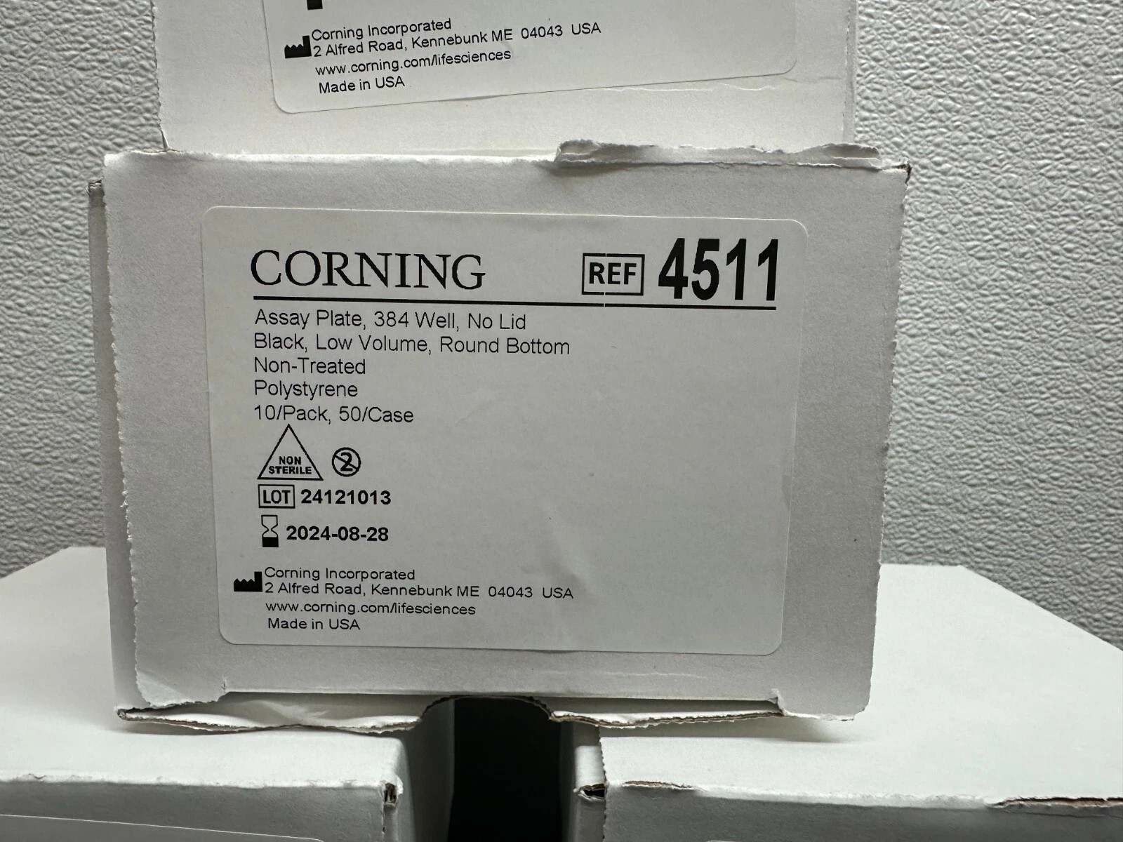 Corning REF 4511 Microplate 384 Well Low Volume Black Round Bottom Lot 4 Packs