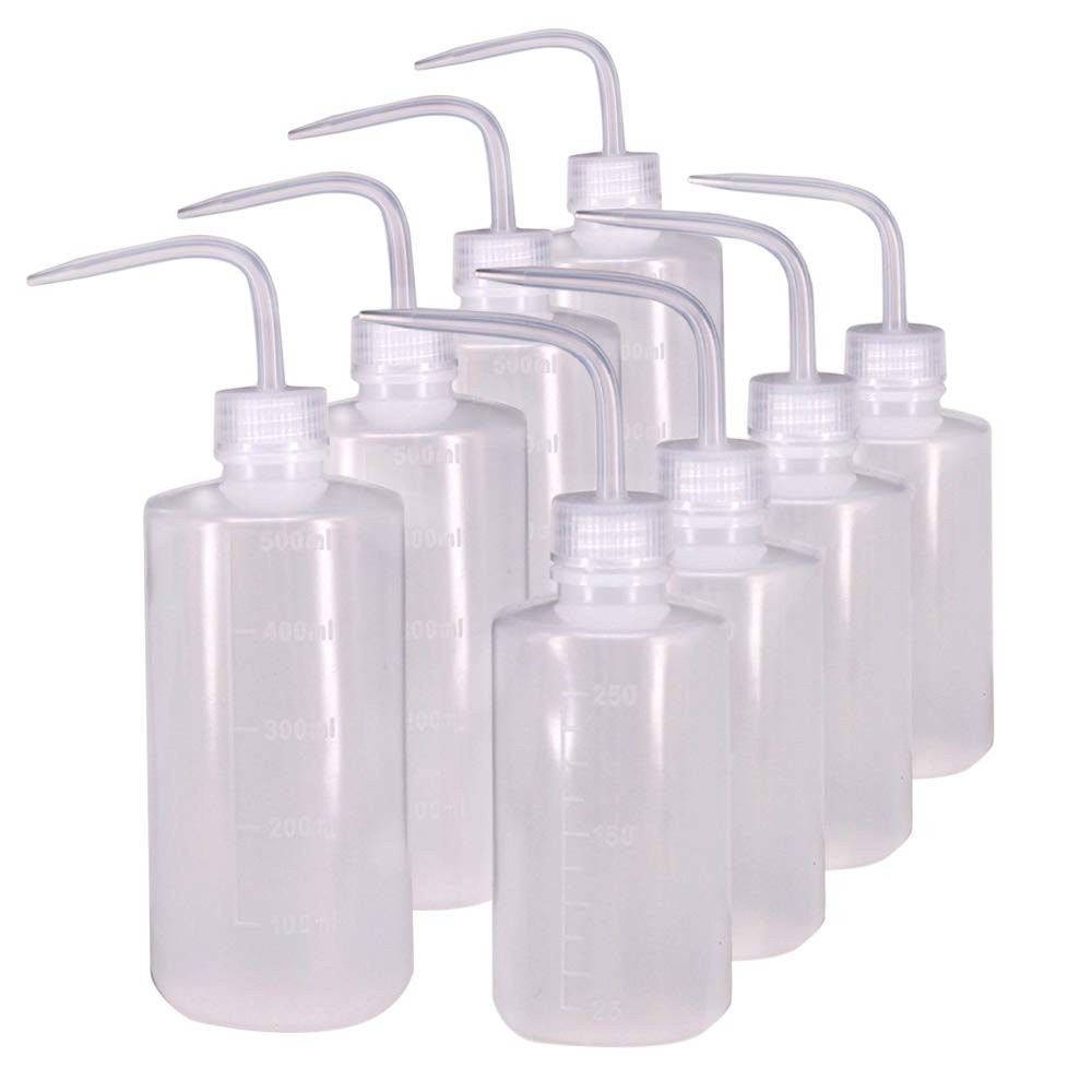 250ml+500ml Plastic Safety Wash Bottle, Plastic Squeeze Bottle Narrow Mouth, …