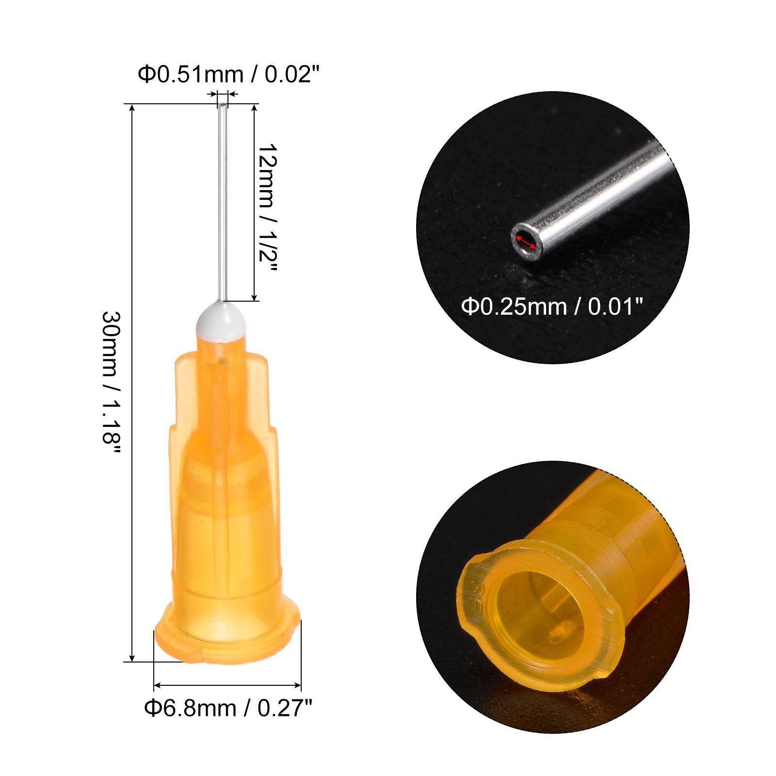 Blunt Tip Dispensing Needle for Liquid Glue Gun, 25G 1/2″, 10 Pcs (Orange)