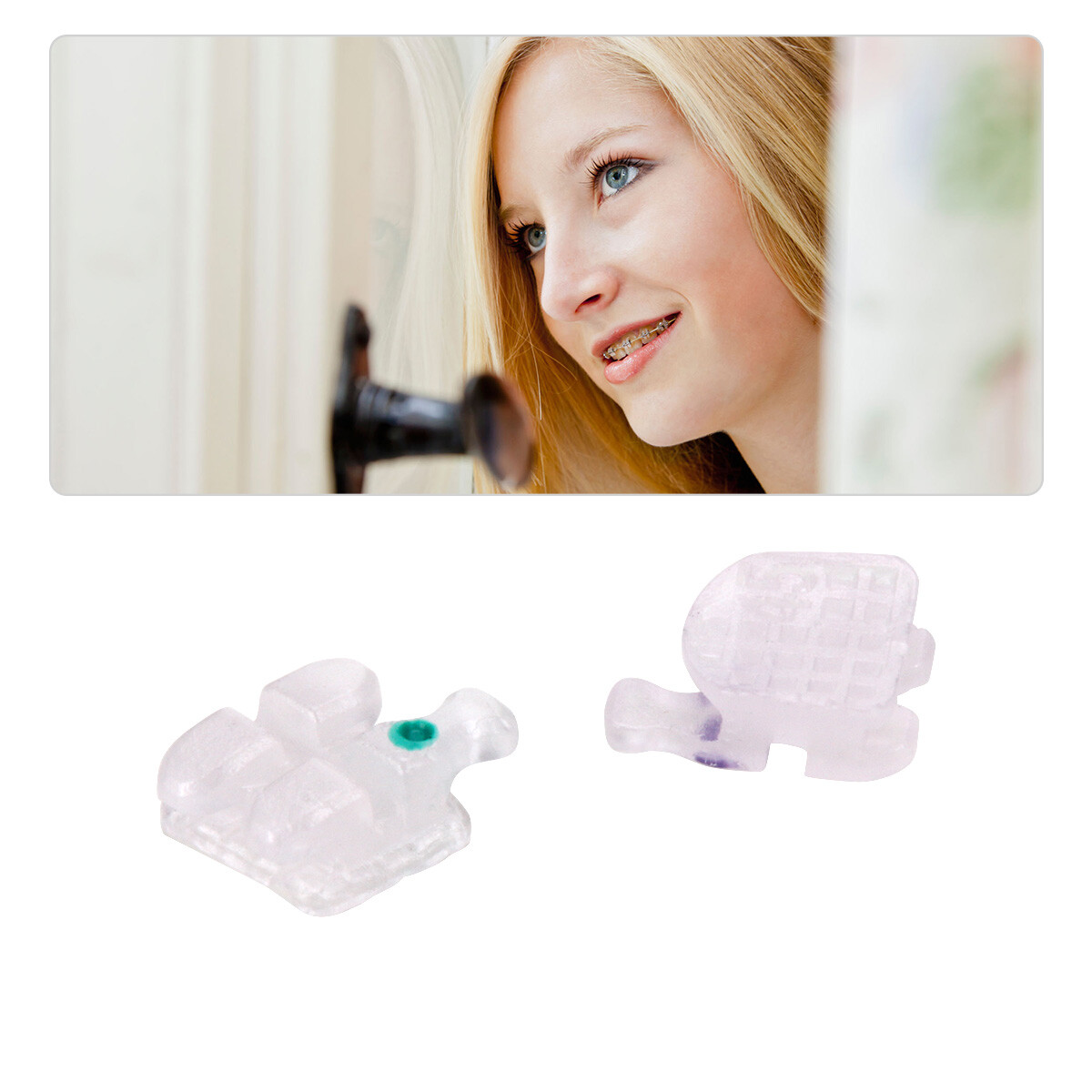 AZDENT Dental Orthodontic Ceramic Brackets Braces Roth MBT.022/018 Hooks 3 4 5