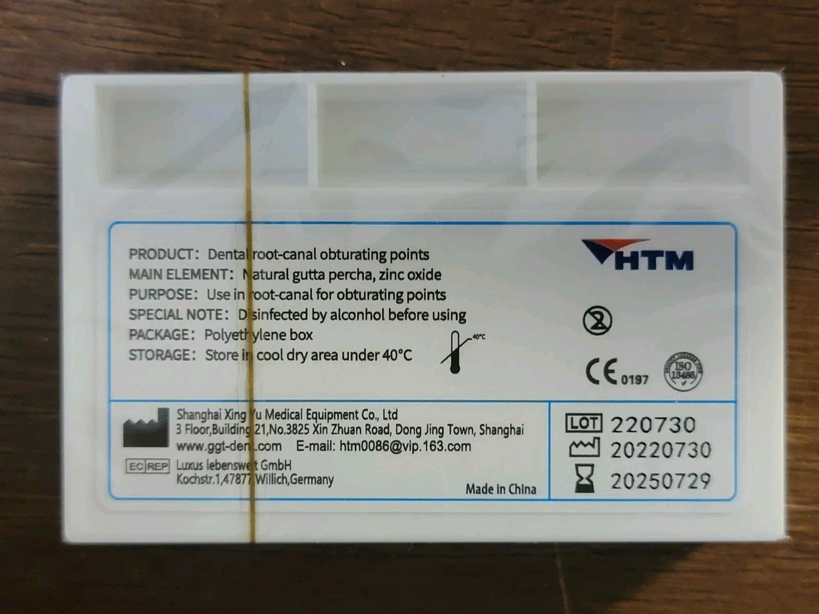 60 Points HTM GUTTA PERCHA POINTS Taper 25/.06 Dental Color Coded Dentist
