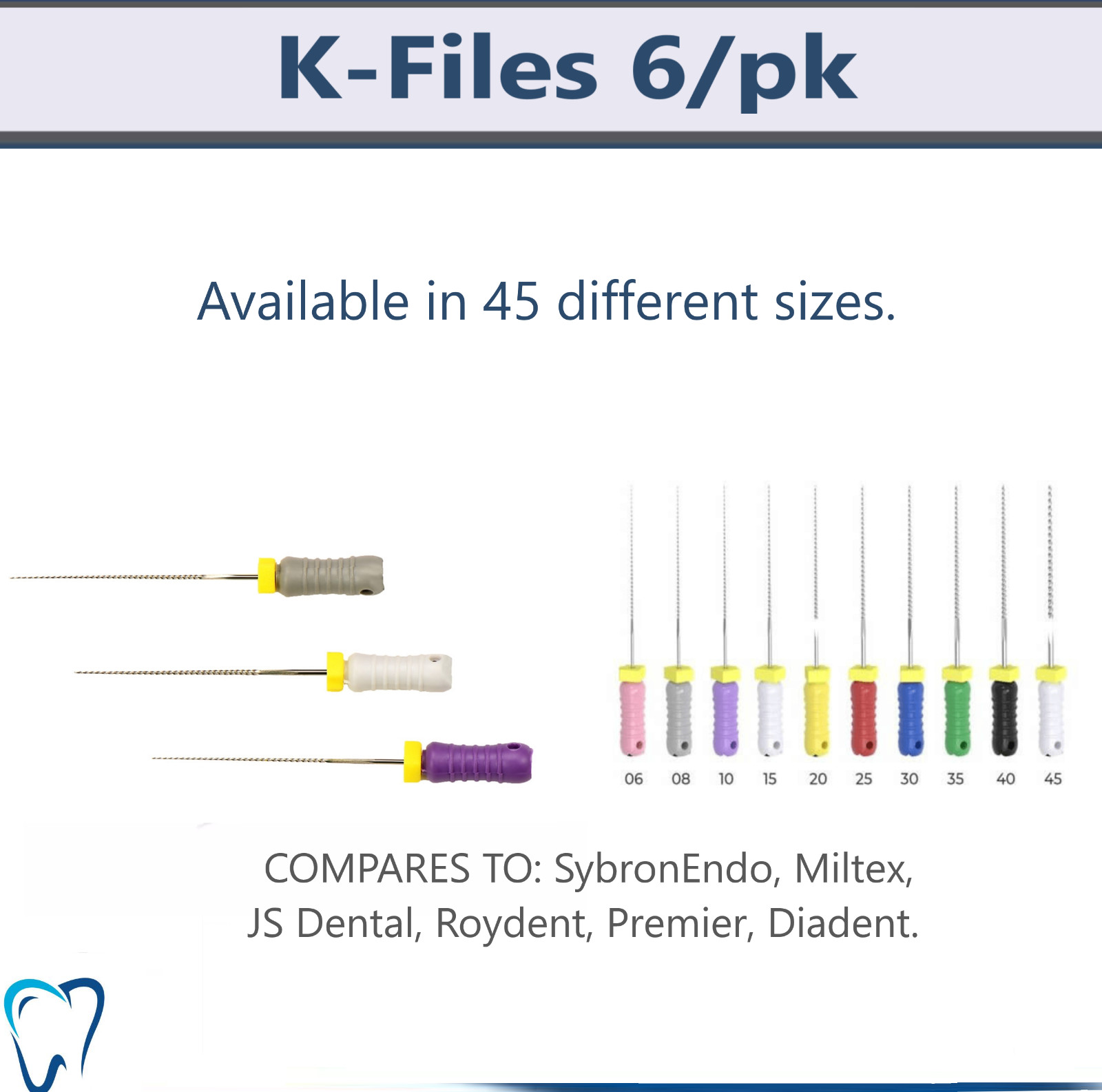 Dental Endo Hand Files Endo Root Canal K files Stainless Steel 21MM 25MM 31MM