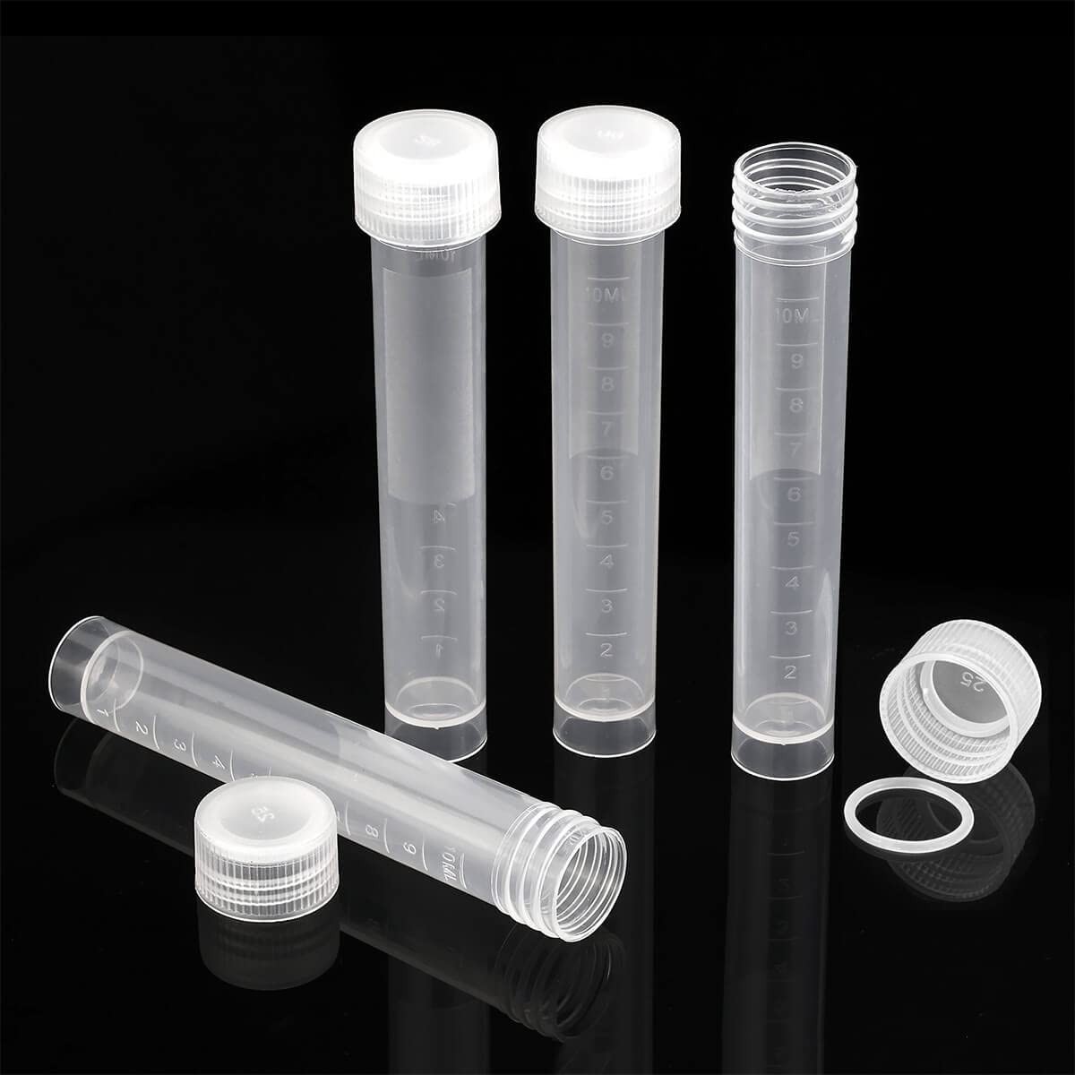 50PCS 10ml Plastic Vials with Screw Caps – Small Sample Tubes for Storage