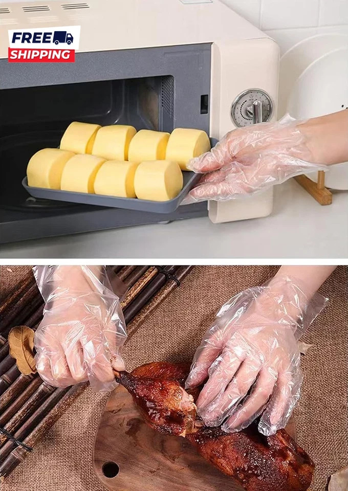 500 Count Disposable Poly Plastic Gloves for Cooking, Food Prep and Food Service