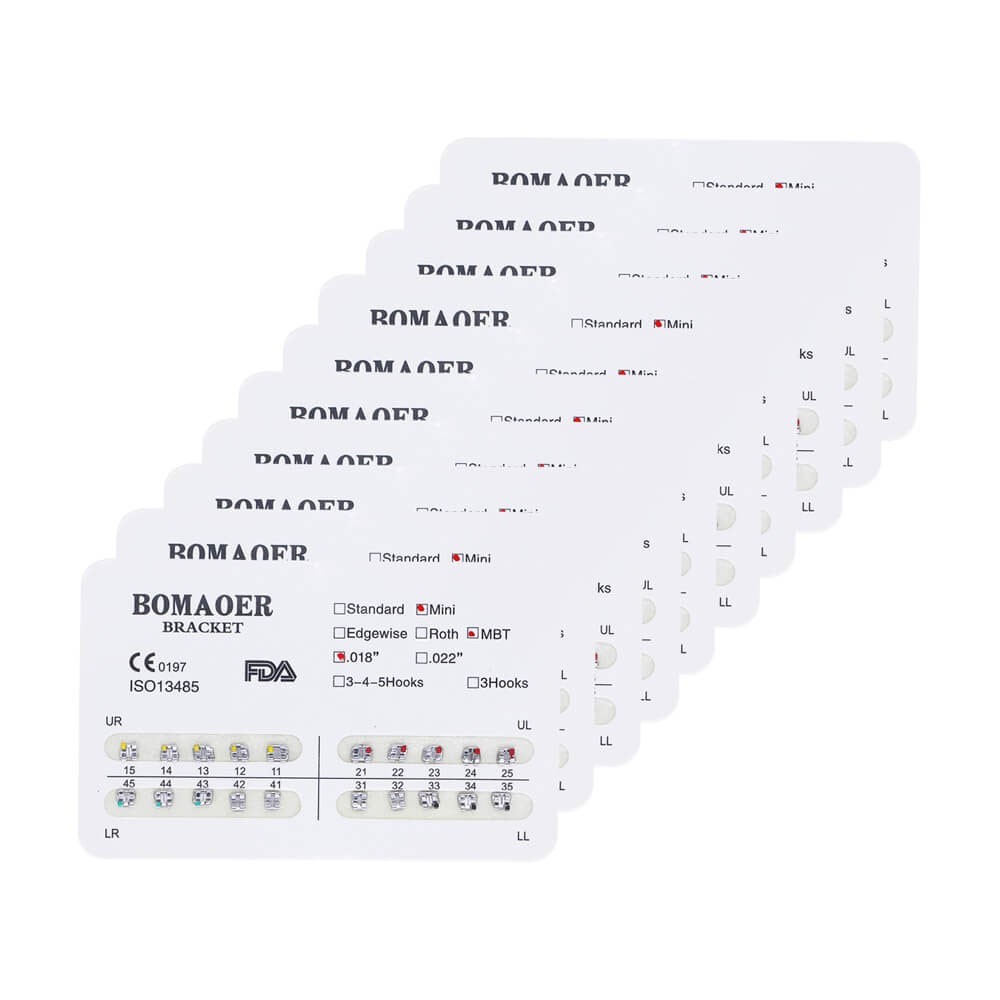 1-100 packs Dental Orthodontic 20pcs/Pack Bracket Braces Mini MBT 018 No Hook