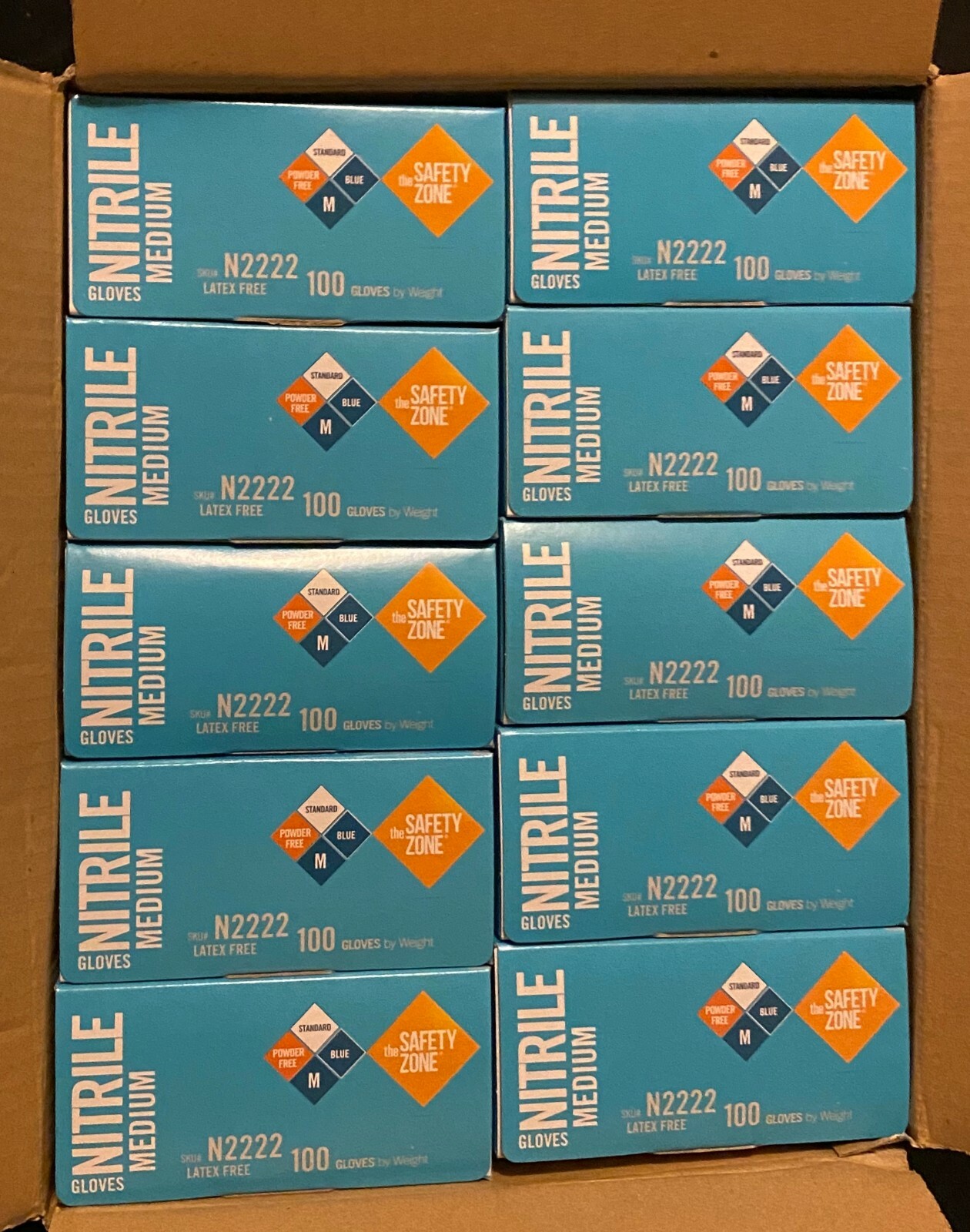 The Safety Zone Nitrile Gloves 1,000 gloves (10 Boxes of 100 gloves) Latex Free