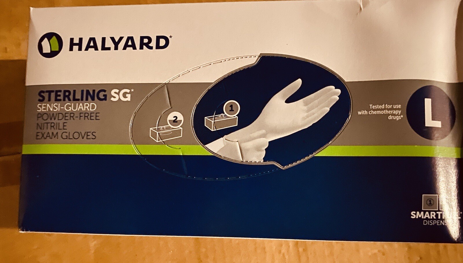 CASE (2500) LARGE HALYARD STERLING NITRILE POWDER-FREE EXAM GLOVES (41660 )