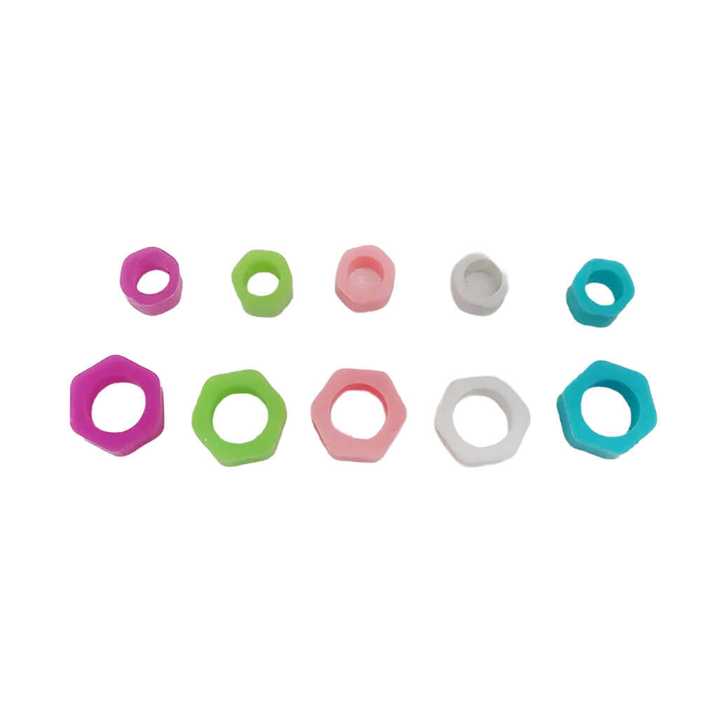 1 Box 100Pcs Dental Instrument Code Ring Plain Large Size Mixed Color