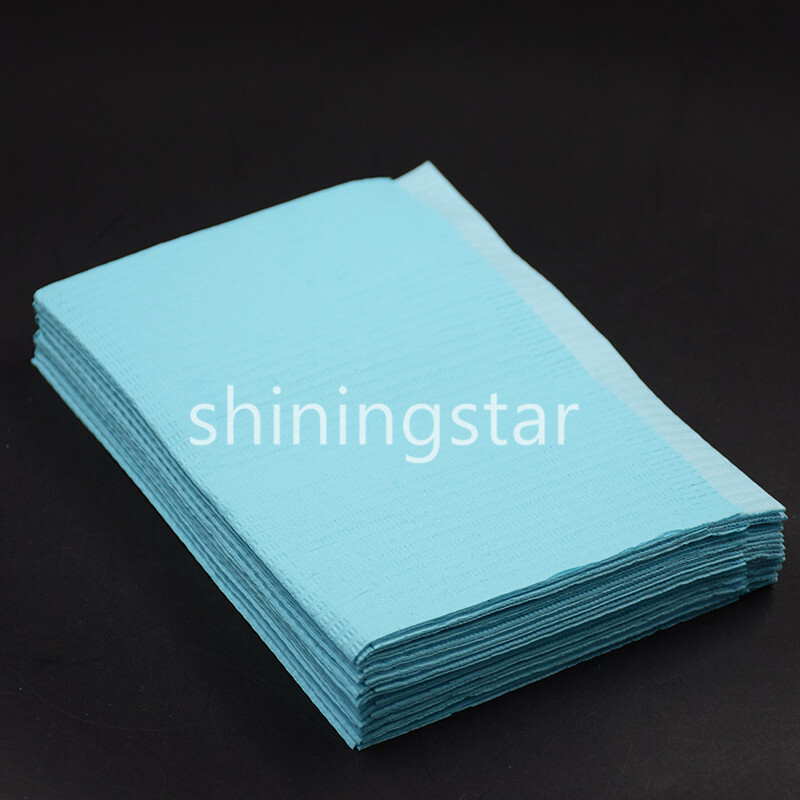 125 Pcs Disposable Dental Patient Bibs Tattoo Medical Spa Towel 2 Paper +1 Poly