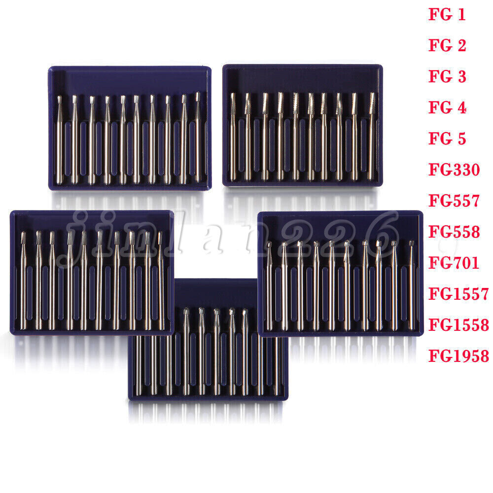 Dental Carbide Burs FG 330 245 1-5 701 Bur High Speed Pear Domed Taper Fissure