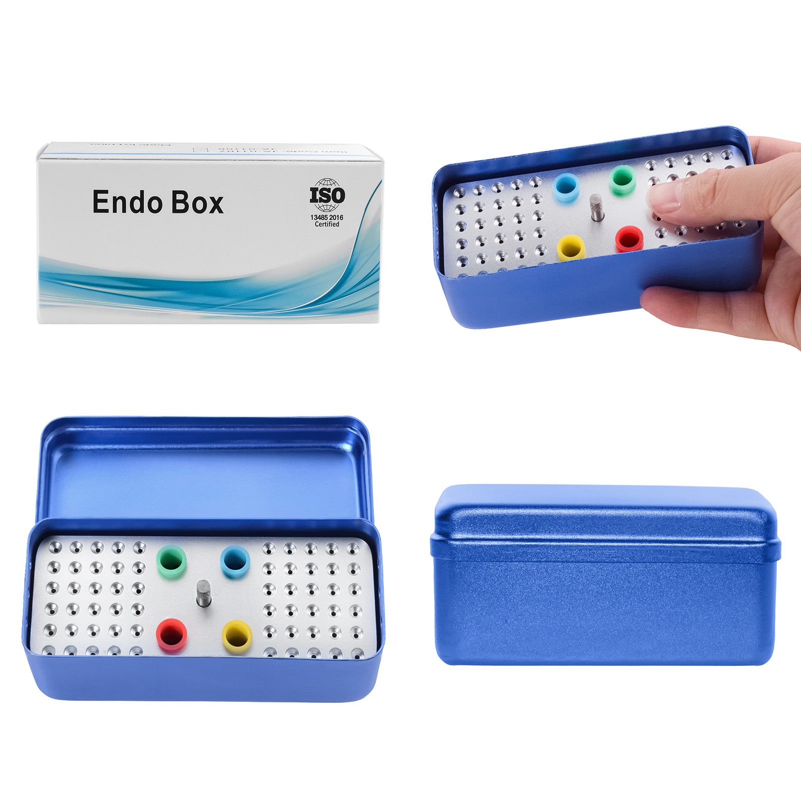60 Holes Autoclave Dental Bur Holder Disinfection Box Endo Files Sterilizer Case