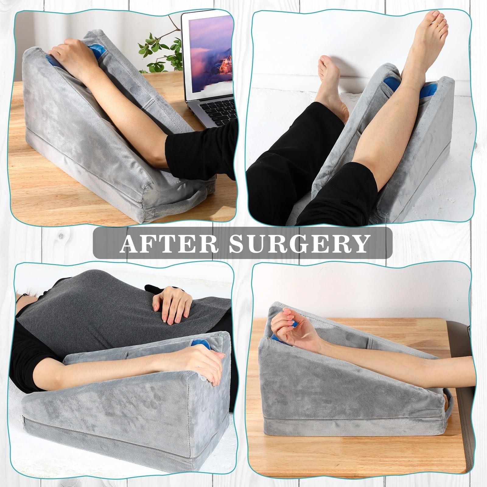 Buryeah Arm Elevation Pillow 2 Pockets Soft Ergonomic Support Pillow For Elbow