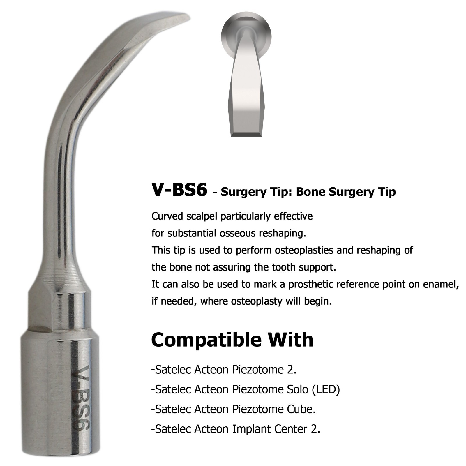 Dental ACTEON Piezotome 2 Cube Ultrasonic Surgery Tips Satelec Piezo Scaler Tips