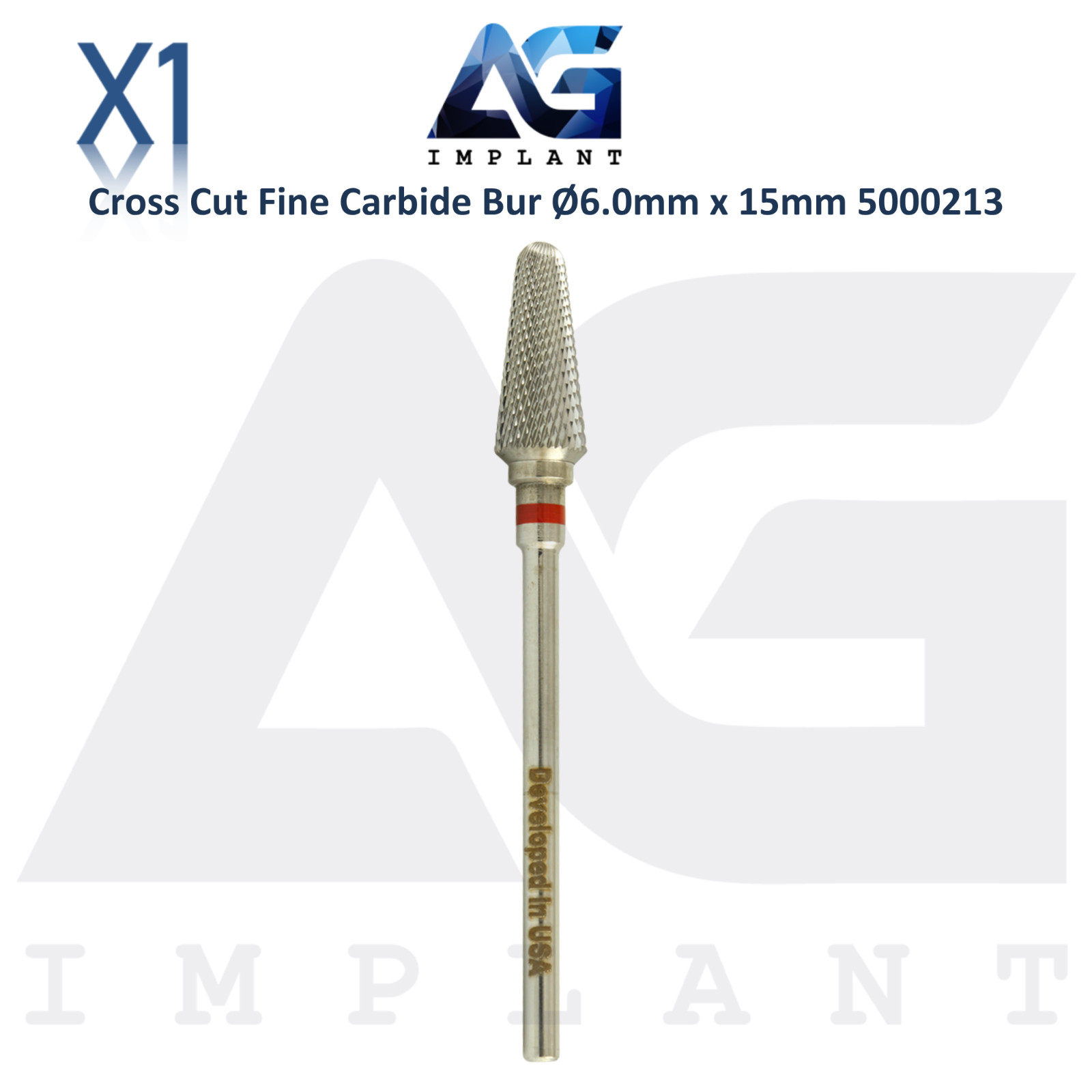 Dental Wilson Cross Cut Fine Bur Ø6.0x15mm Tungsten Carbide Tool 5000213