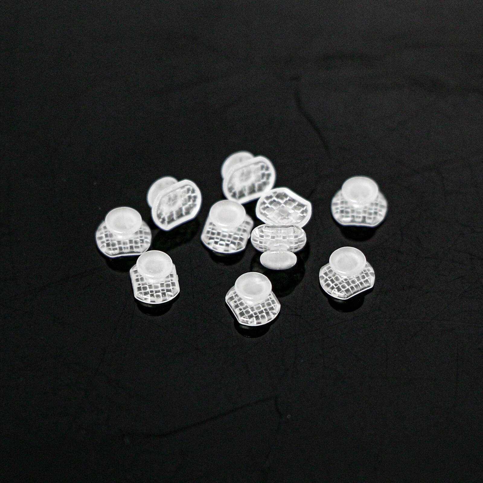 10Pcs/Pack Orthodontic Dental Bondable Ceramic Lingual Button Clear Round Base